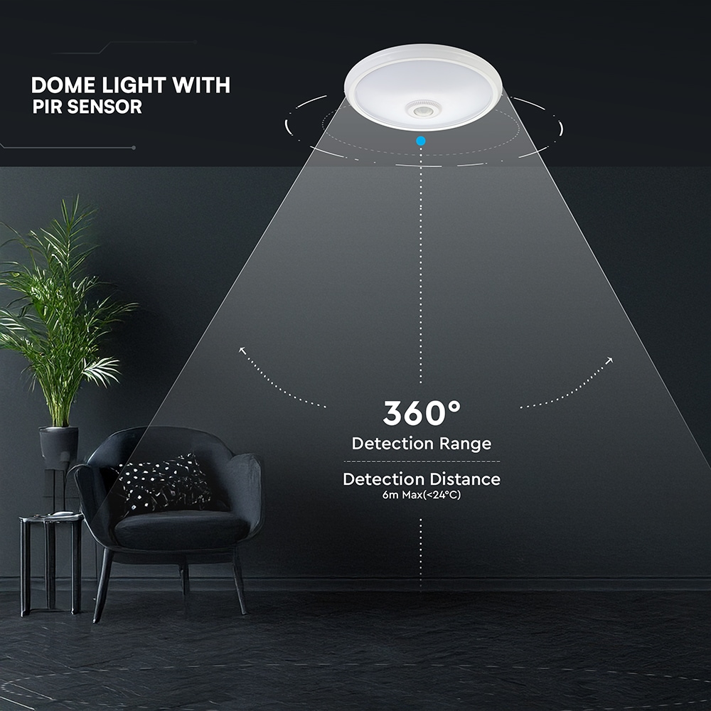 V-TAC LED-Deckenleuchte VT-218086, EEK: F, 12W, 1000lm, 4000K, 120°, IR, Ø29cm