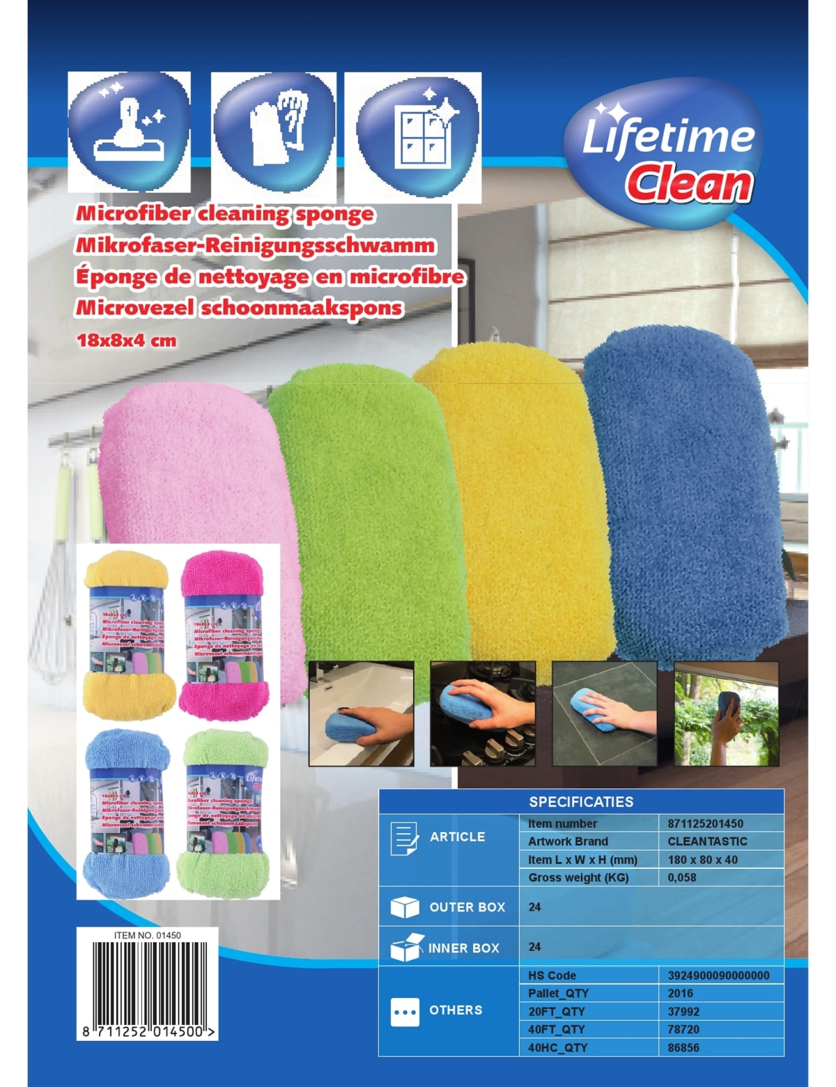 LIFETIME Putzschwamm CLEAN, 18x8x4 cm LIFETIME Putzschwamm CLEAN, 18x8x4 cm