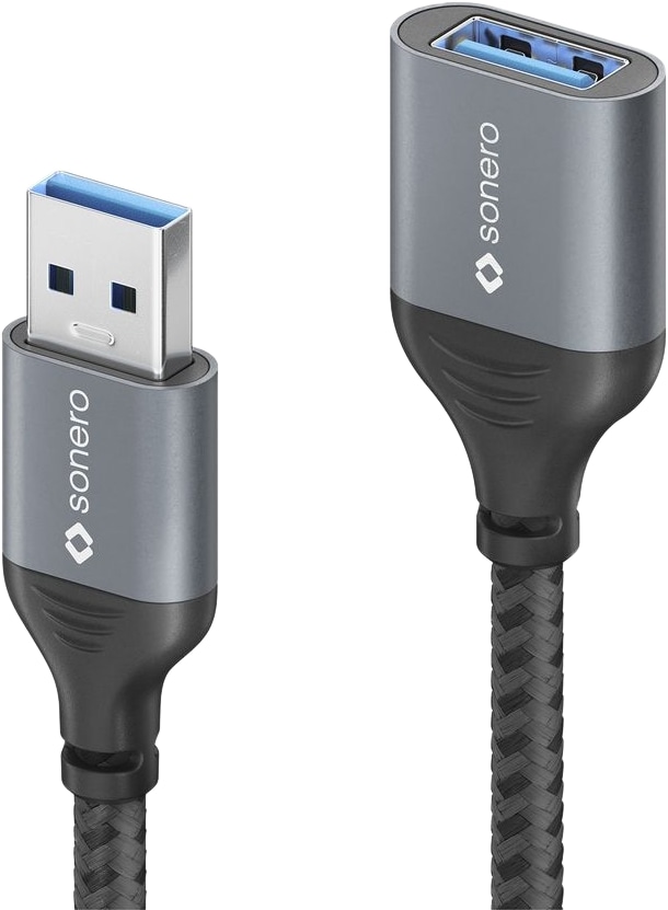 SONERO USB 3.0 Verlängerung SPC-U055-005 0,5m grau-schwarz SONERO USB 3.0 Verlängerung SPC-U055-005 0,5m grau-schwarz