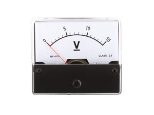 Drehspul-Einbauinstrument, 0...15 V- Drehspul-Einbauinstrument, 0...15 V-
