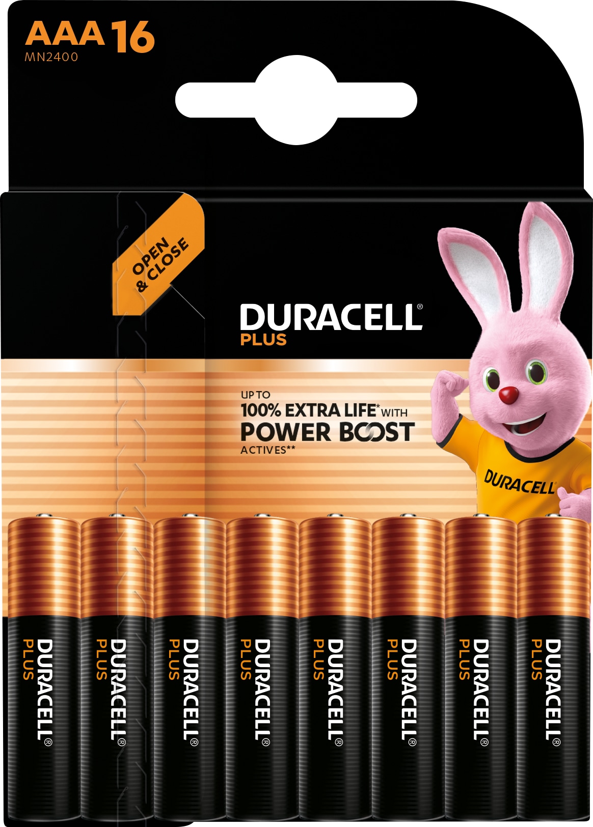 DURACELL Alkaline-Micro-Batterie LR03, 1,5V, Plus, Power Boost, 16 Stück DURACELL Alkaline-Micro-Batterie LR03, 1,5V, Plus, Power Boost, 16 Stück