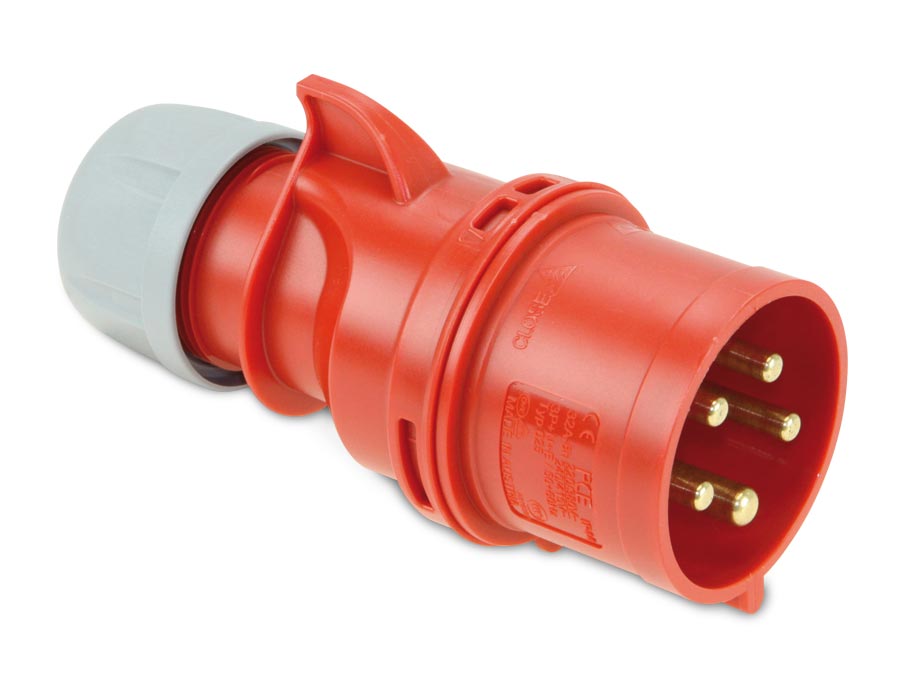 PCE CEE-Stecker Shark, 32 A, 5-polig, 400 V, IP44 PCE CEE-Stecker Shark, 32 A, 5-polig, 400 V, IP44