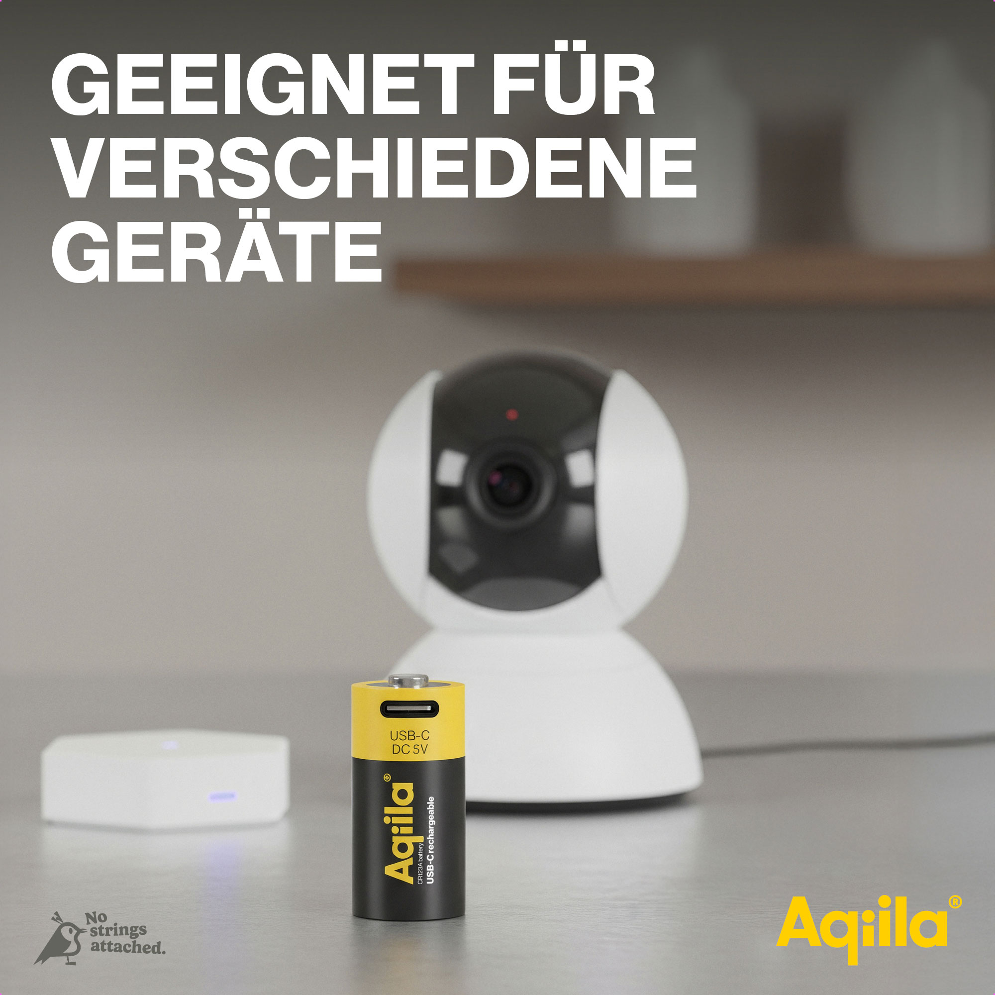 AQIILA Li-lon-Akku, CR123A, USB-C, 3 V, 2er Pack Li-lon-Akku AQILLA, CR123A, USB-C, 3 V, 2er Pack