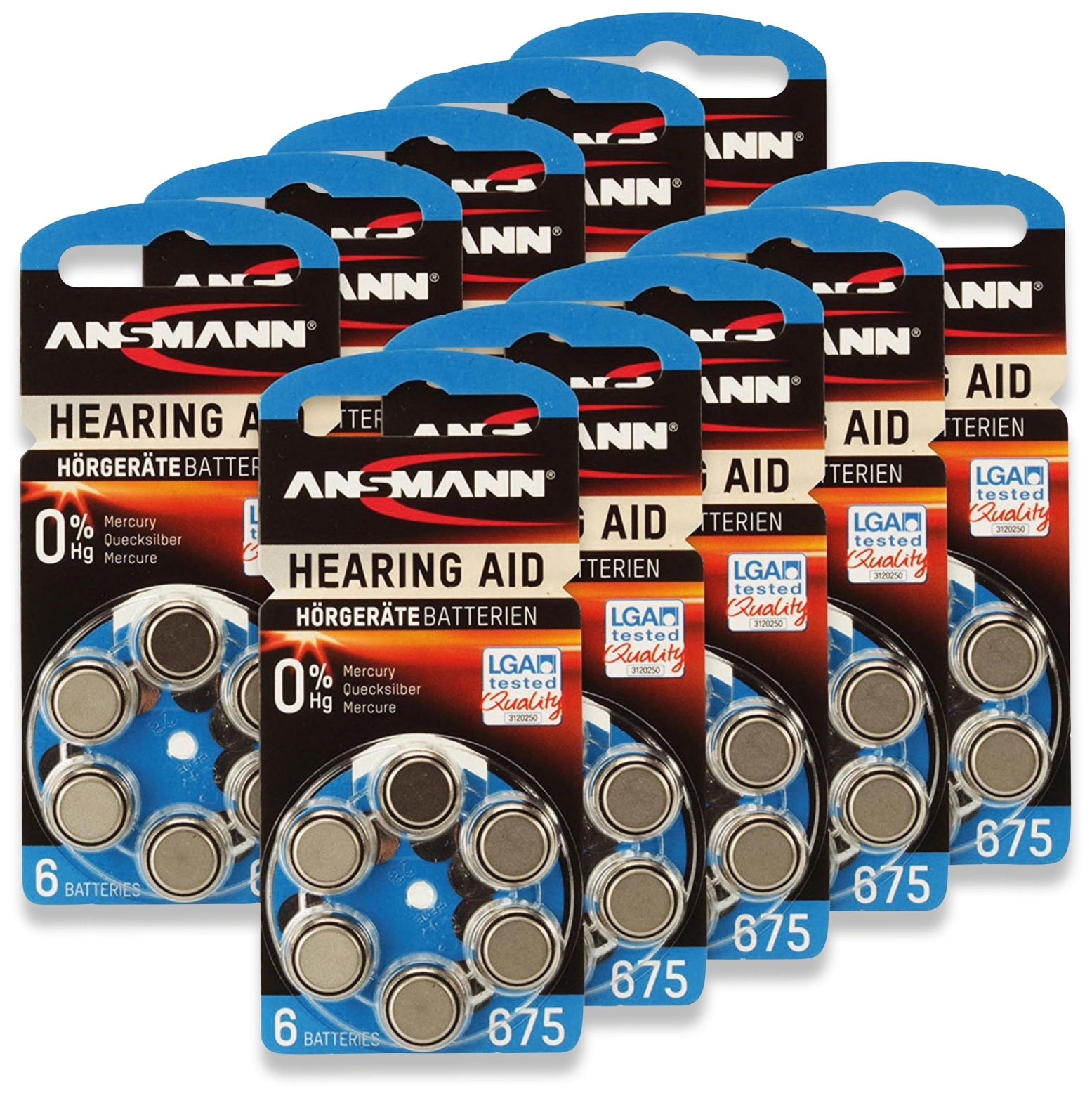 ANSMANN Hörgeräte-Batterie, HEARING AID, PR44, Größe 675, 60 Stück ANSMANN Hörgeräte-Batterie, HEARING AID, PR44, Größe 675, 60 Stück