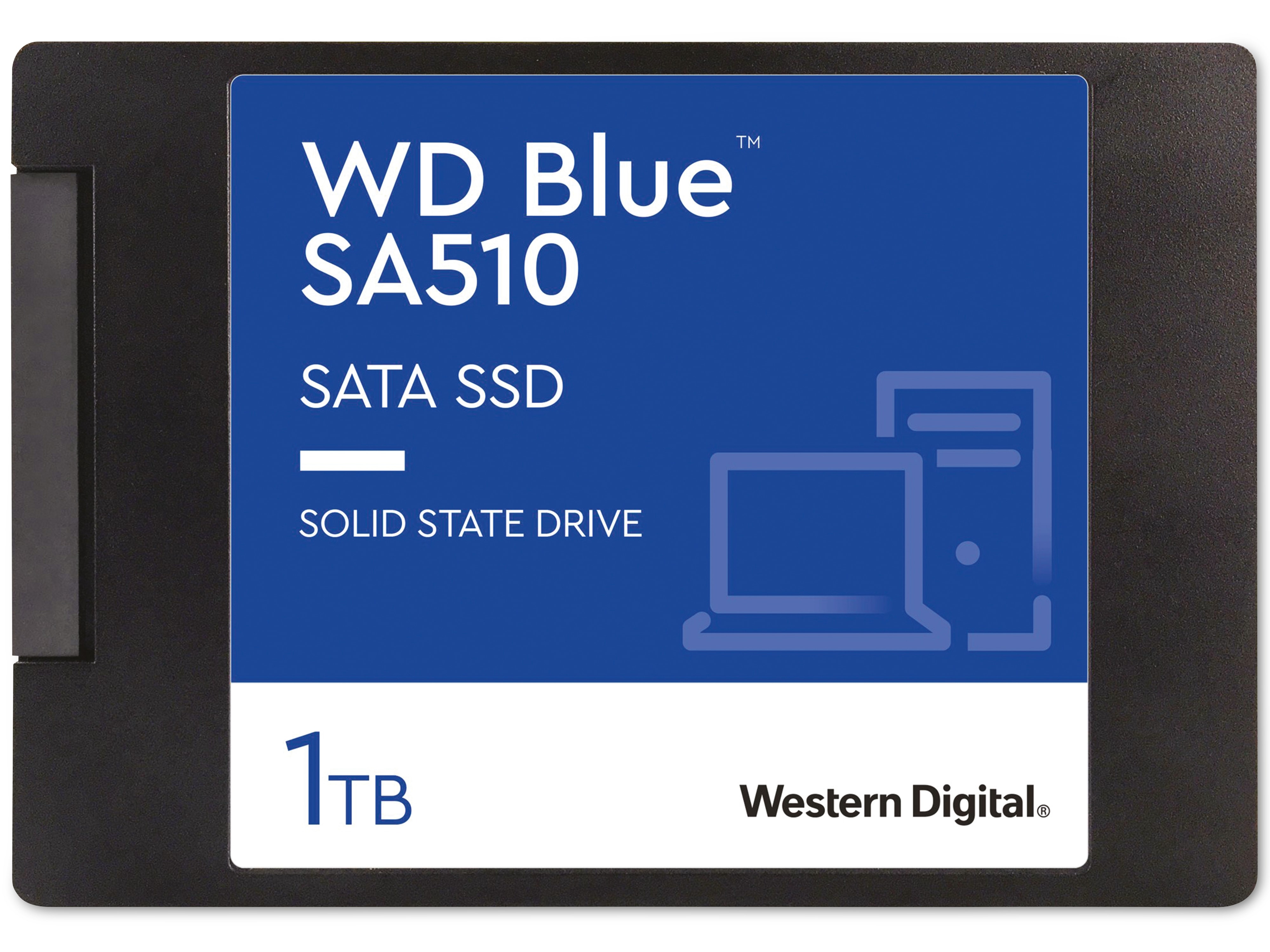 WESTERN DIGITAL SATA-SSD WD Blue SA510, 1 TB, 7mm, intern, 6,35 cm (2,5") WESTERN DIGITAL SATA-SSD WD Blue SA510, 1 TB, 7mm, intern, 8,9cm (3,5")
