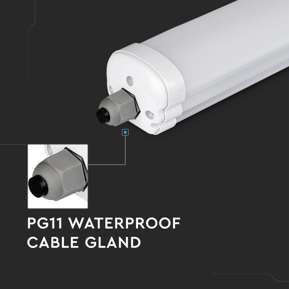 V-TAC LED-Feuchtraumwannenleuchte VT-6076, 18W, 6500K, EEK: E, 2160lm, kaltweiß, IP65, 60 cm