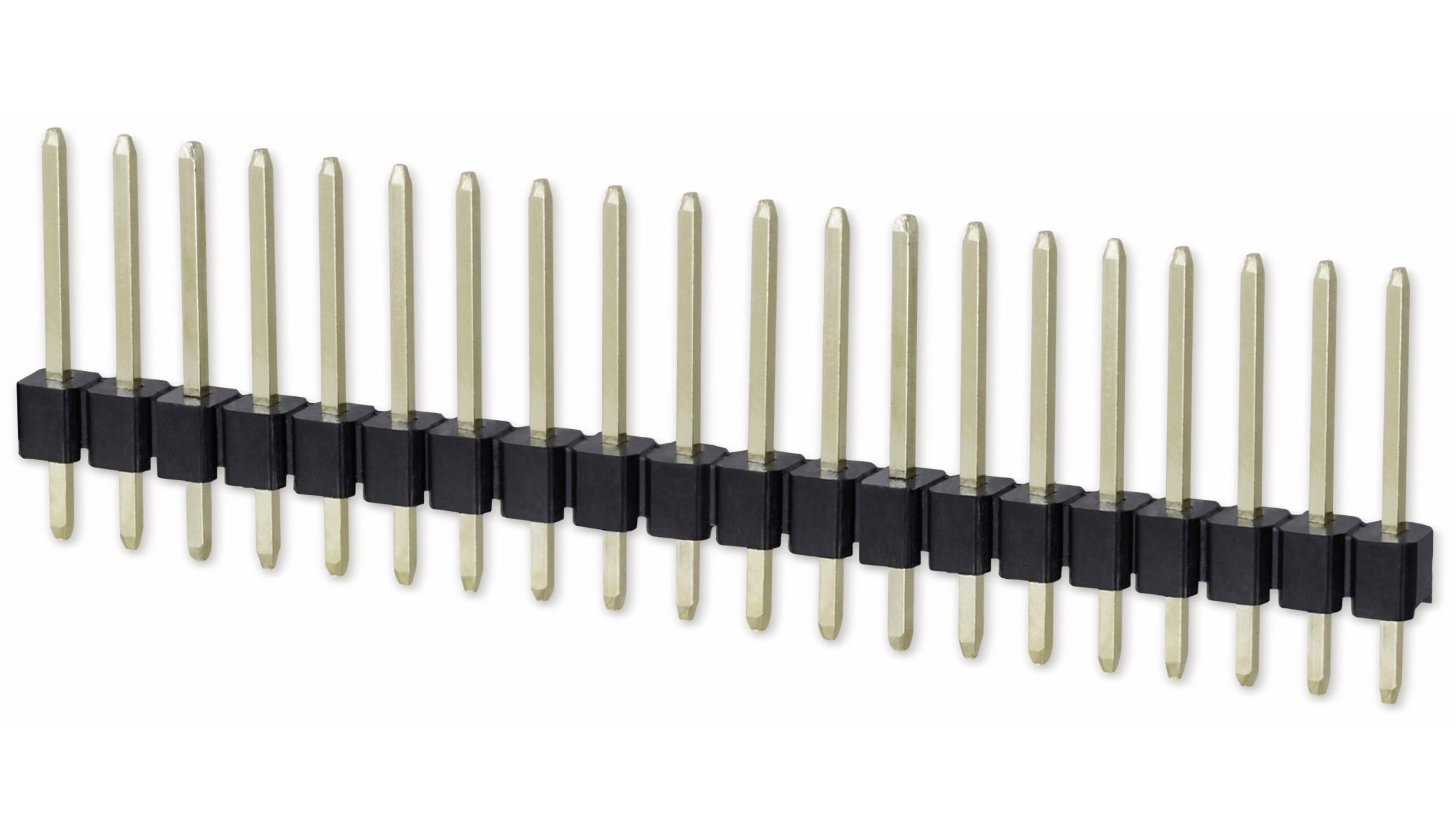 Stiftleiste, 1 x 20, 2,54 mm, gerade, 0,8µ Au (Gold), 5 Stück Stiftleiste, 1 x 20, 2,54 mm, gerade, 0,8µ Au (Gold), 5 Stück