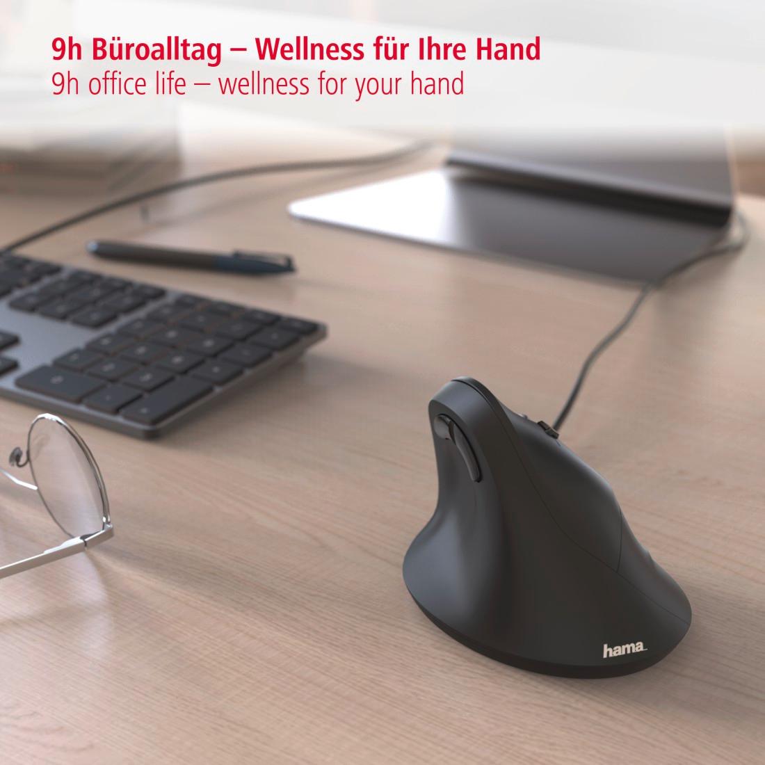 HAMA USB-Maus EMC-500, ergonomisch, 6 Tasten, schwarz HAMA USB-Maus EMC-500, ergonomisch, 6 Tasten, schwarz