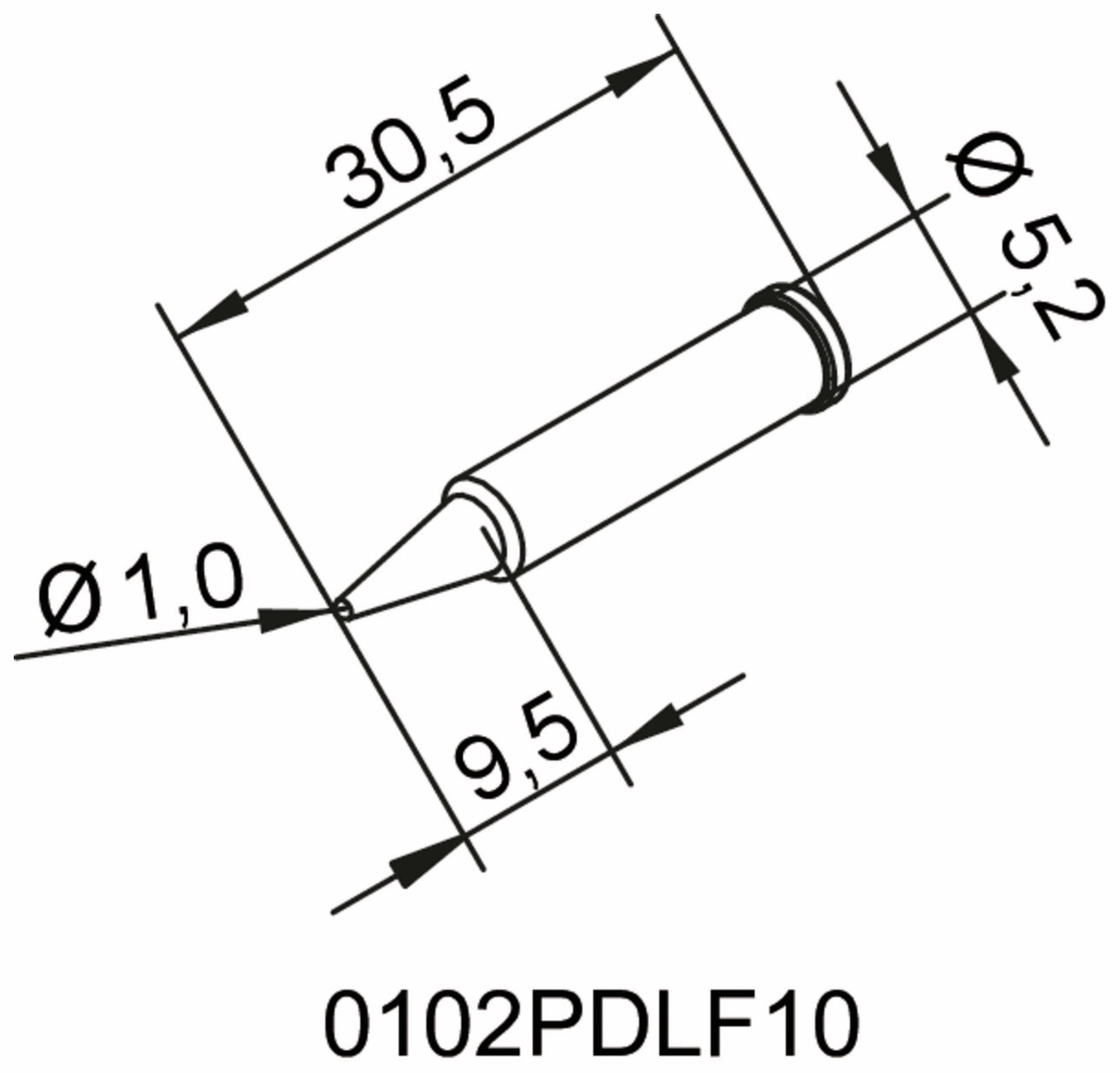 ERSA Lötspitze, 0102PDLF10/SB, bleistiftspitz, 1,0 mm ERSA Lötspitze, 0102PDLF10/SB, bleistiftspitz, 1,0 mm