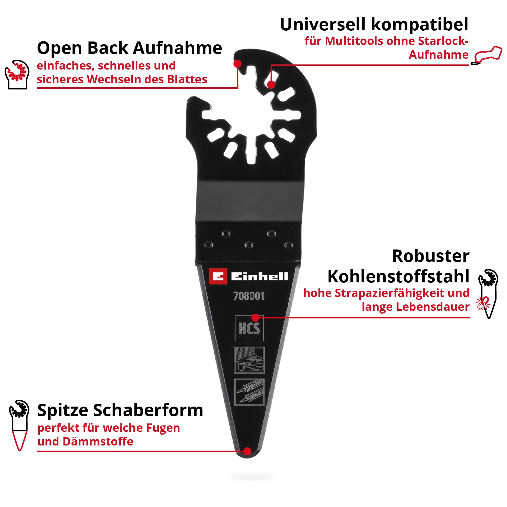 EINHELL Schaber/Messer, 708001, HCS, Spitz EINHELL Schaber/Messer, 708001, HCS, Spitz