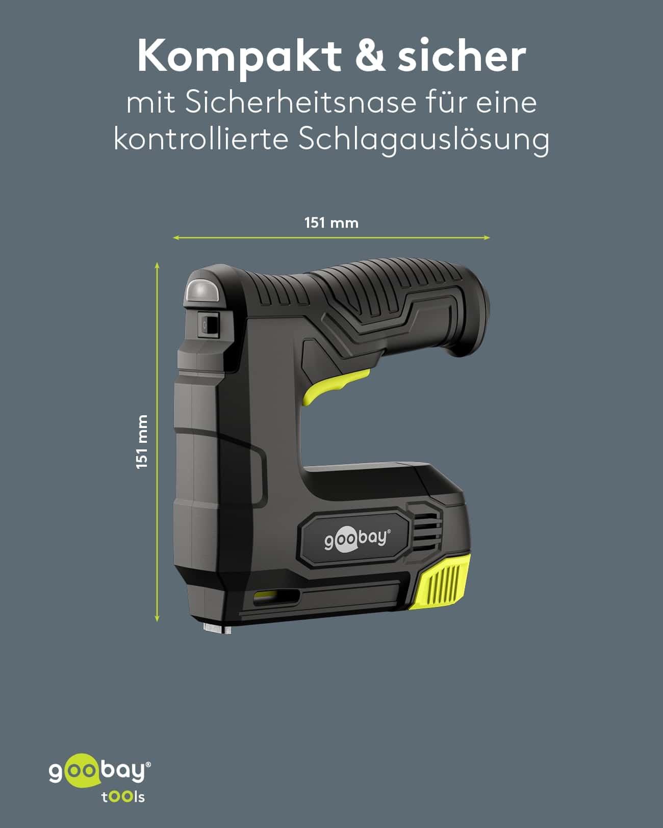 GOOBAY TOOLS 2in1 Akku-Tacker, 77819, mit 2.000 Tackernadeln und 500 Nägeln GOOBAY TOOLS 2in1 Akku-Tacker, 77819, mit 2.000 Tackernadeln und 500 Nägeln