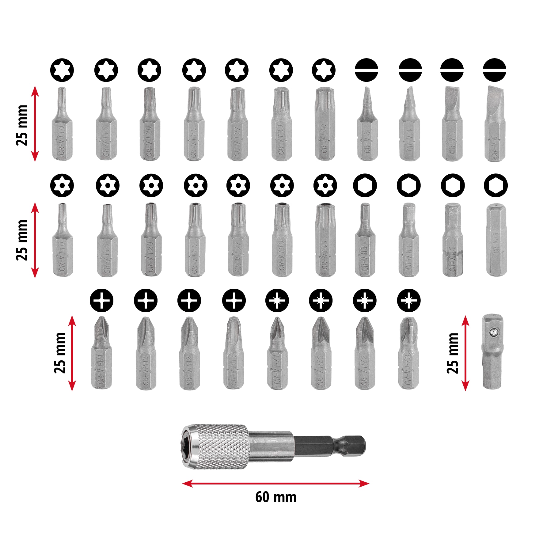 EINHELL Bit-Set, 118495, 32-teilig