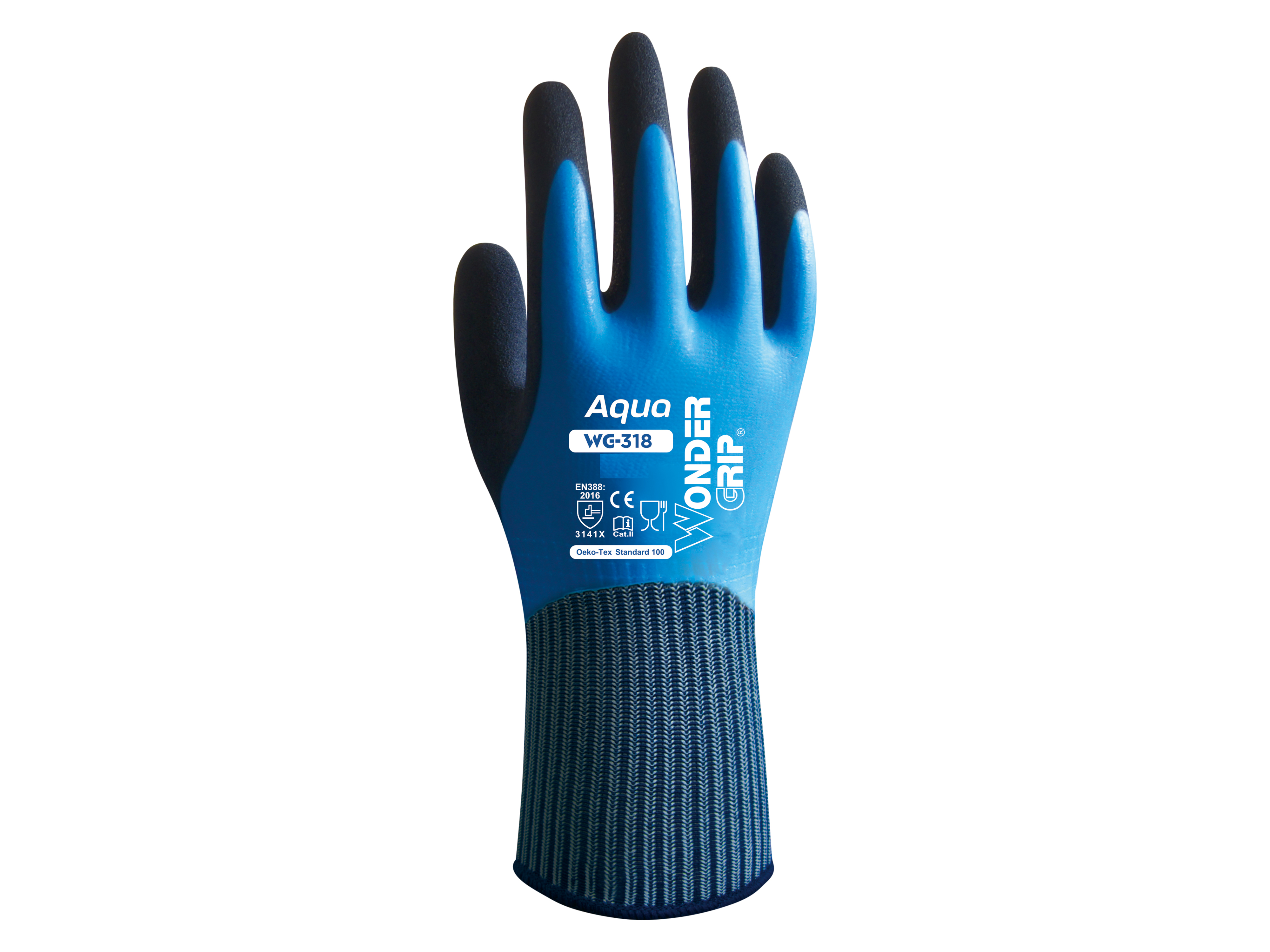 WONDERGRIP Arbeitshandschuhe WG-318 Aqua, Nylon, Latex, Gr. S/7 WONDER GRIP Arbeitshandschuhe WG-318 Aqua, Nylon, Latex, Gr. S/7