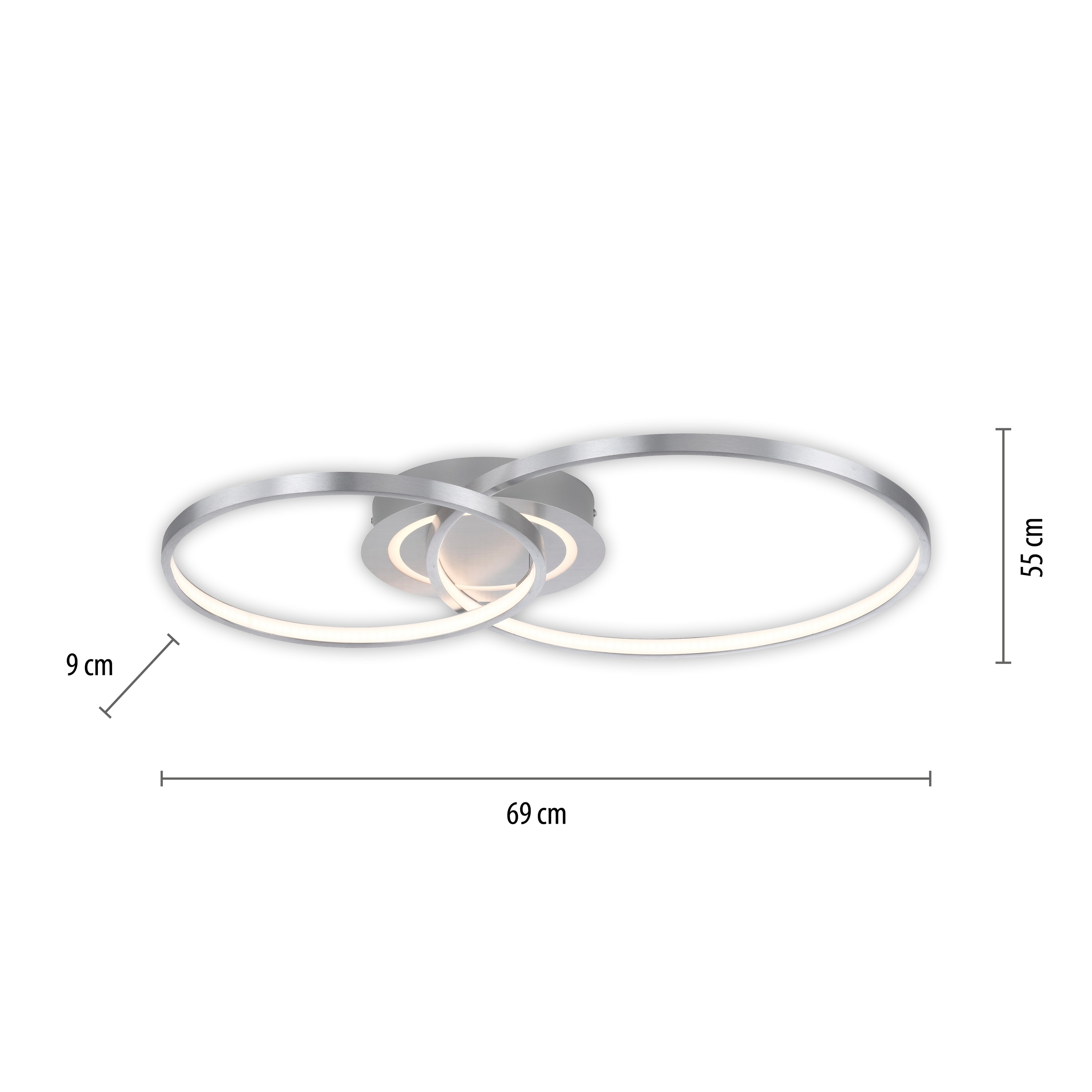 JUST LIGHT LED-Deckenleuchte 14540-95 aluminium, 27,6 W, 3480 lm, 3000 K JUST LIGHT LED-Deckenleuchte 14540-95 aluminium, 27,6 W, 3480 lm, 3000 K