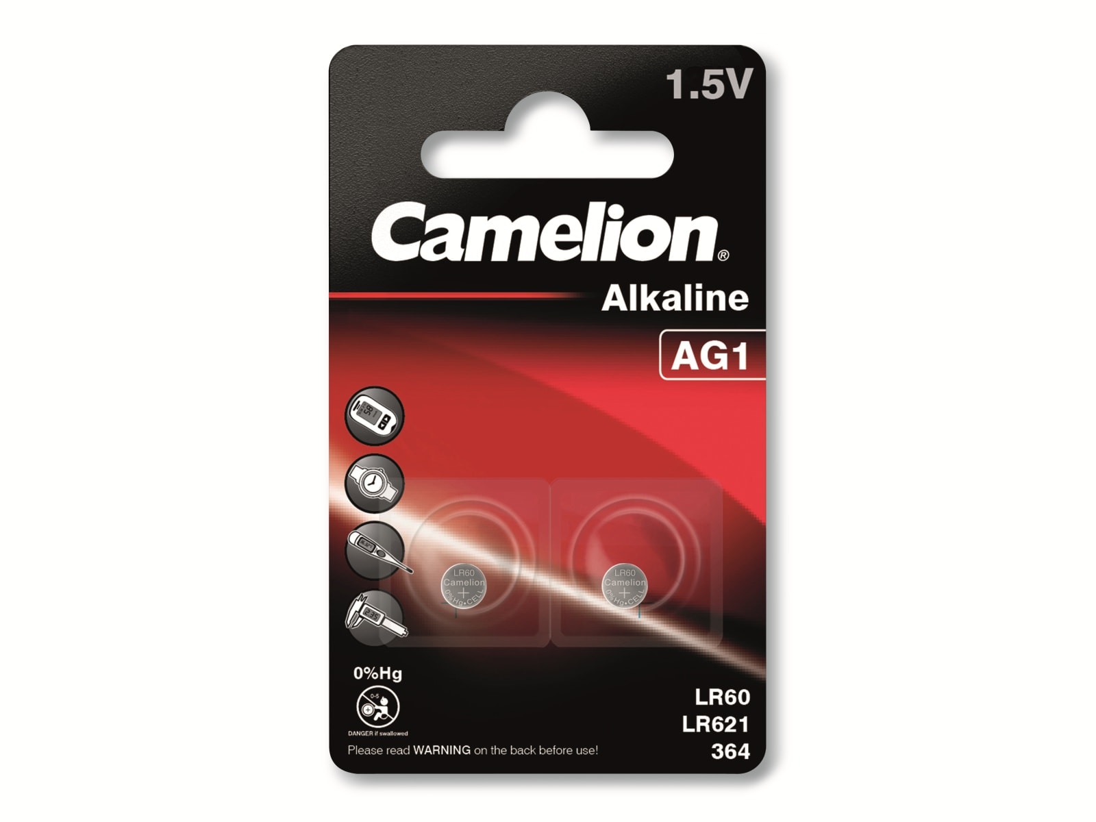 CAMELION Knopfzelle AG1, 2 St. CAMELION Knopfzelle AG1, 2 St.