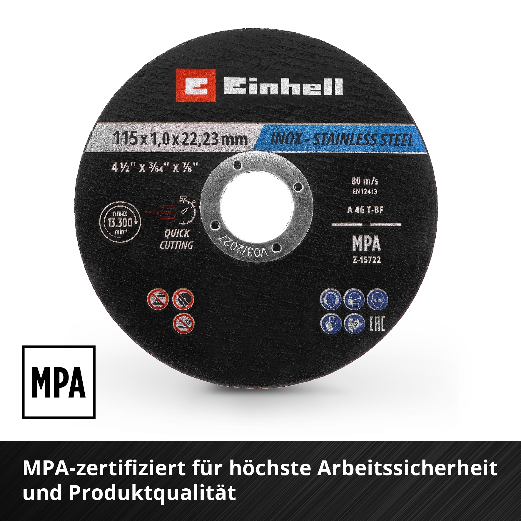 EINHELL Trennscheiben, 711525, 115x1,0 mm, 10 Stück EINHELL Trennscheiben, 711525, 115x1,0 mm, 10 Stück