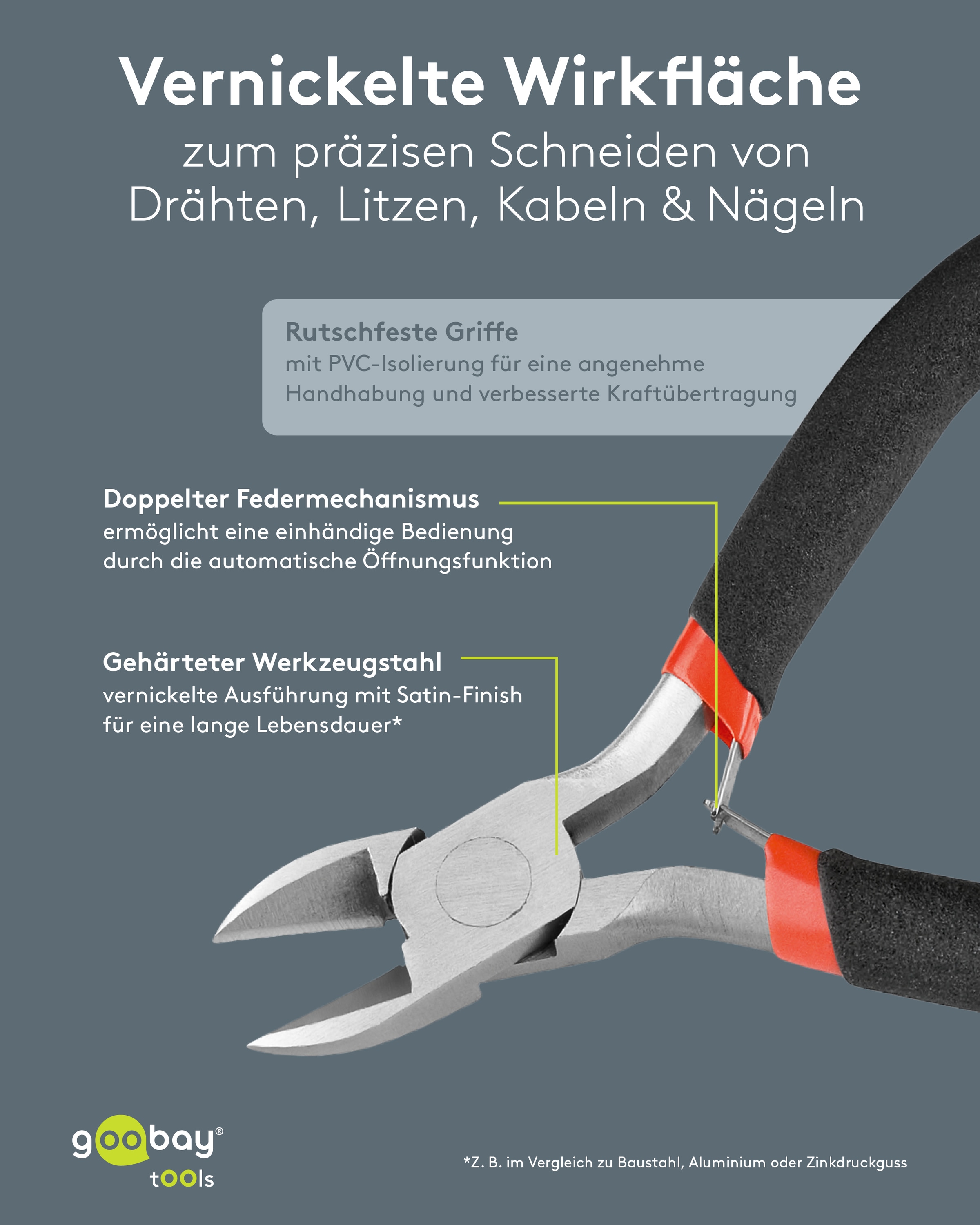 GOOBAY TOOLS Seitenschneider, 77099, 110 mm GOOBAY TOOLS Seitenschneider, 77099, 110 mm