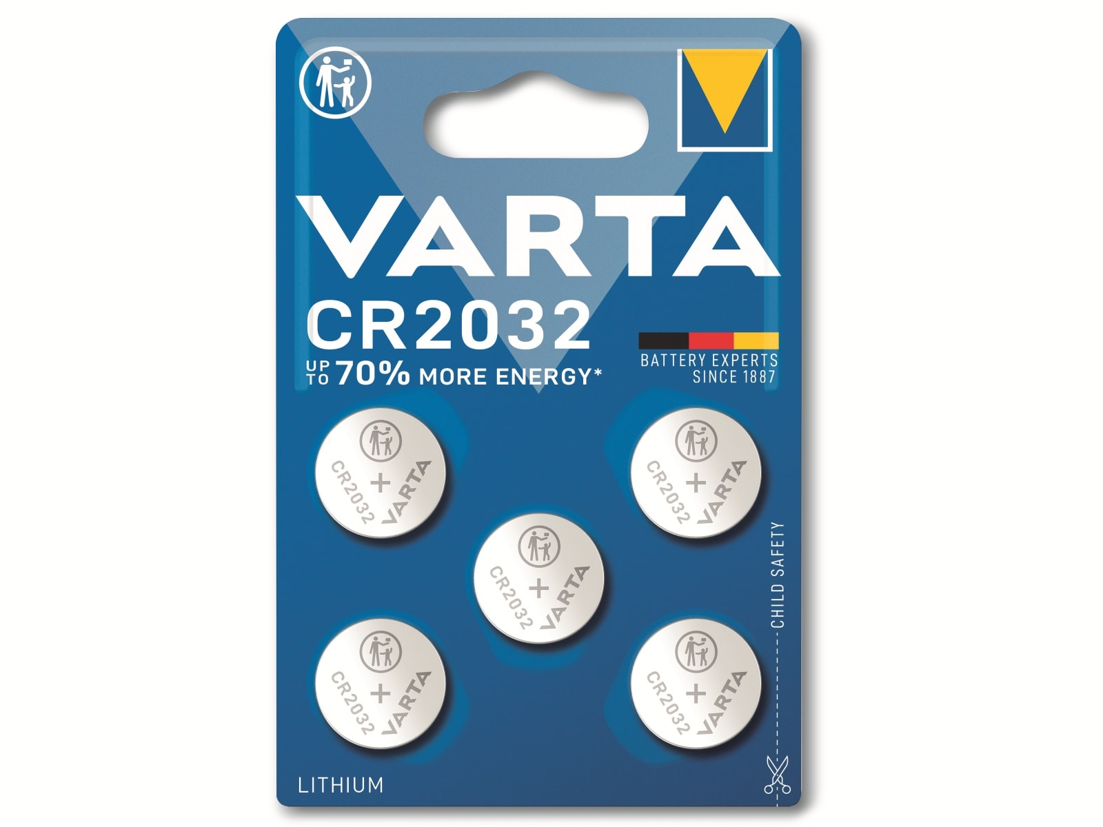 VARTA Knopfzelle Lithium, CR2032, 3V 5 Stück VARTA Knopfzelle Lithium, CR2032, 3V 5 Stück