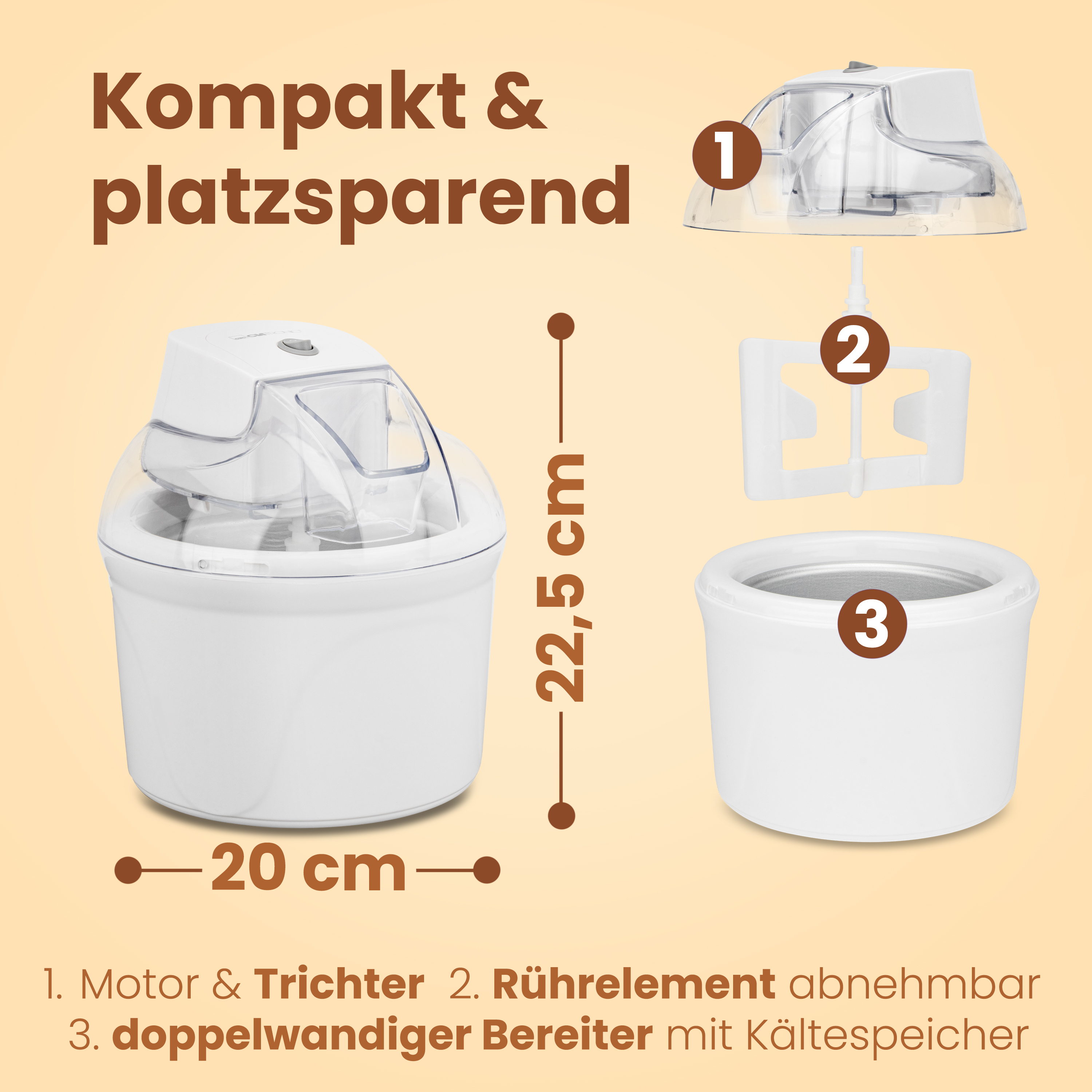 CLATRONIC Eismaschine ICM 3764, 1,5L, mit Kältespeicher, inkl. Rezepten CLATRONIC Eismaschine ICM 3764, 1,5L, mit Kältespeicher, inkl. Rezepten
