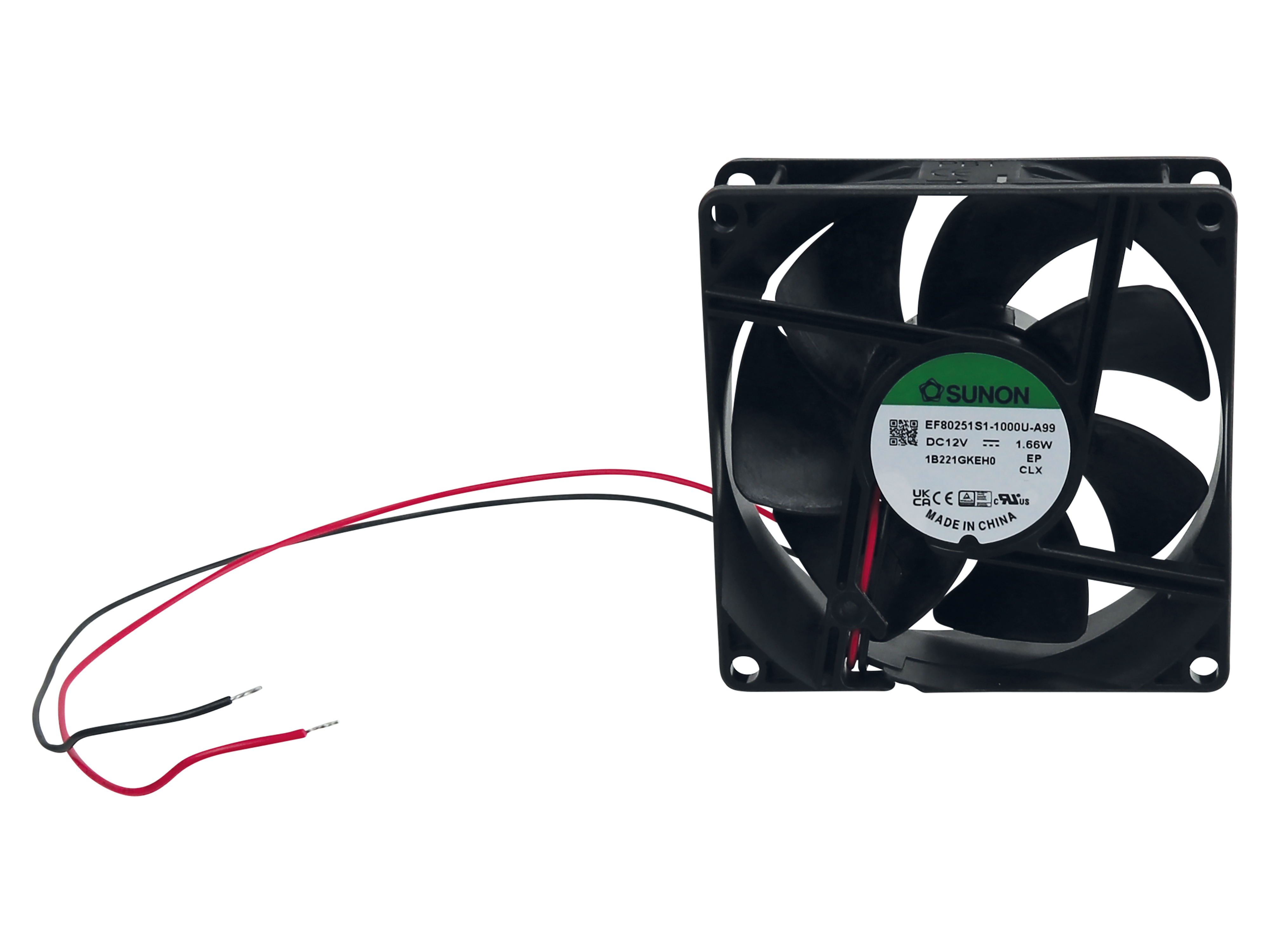 SUNON Axiallüfter EF80251S11000UA99, 80x80x25, 12V, 1,66W SUNON Axiallüfter EF80251S11000UA99, 80x80x25, 12V, 1,66W