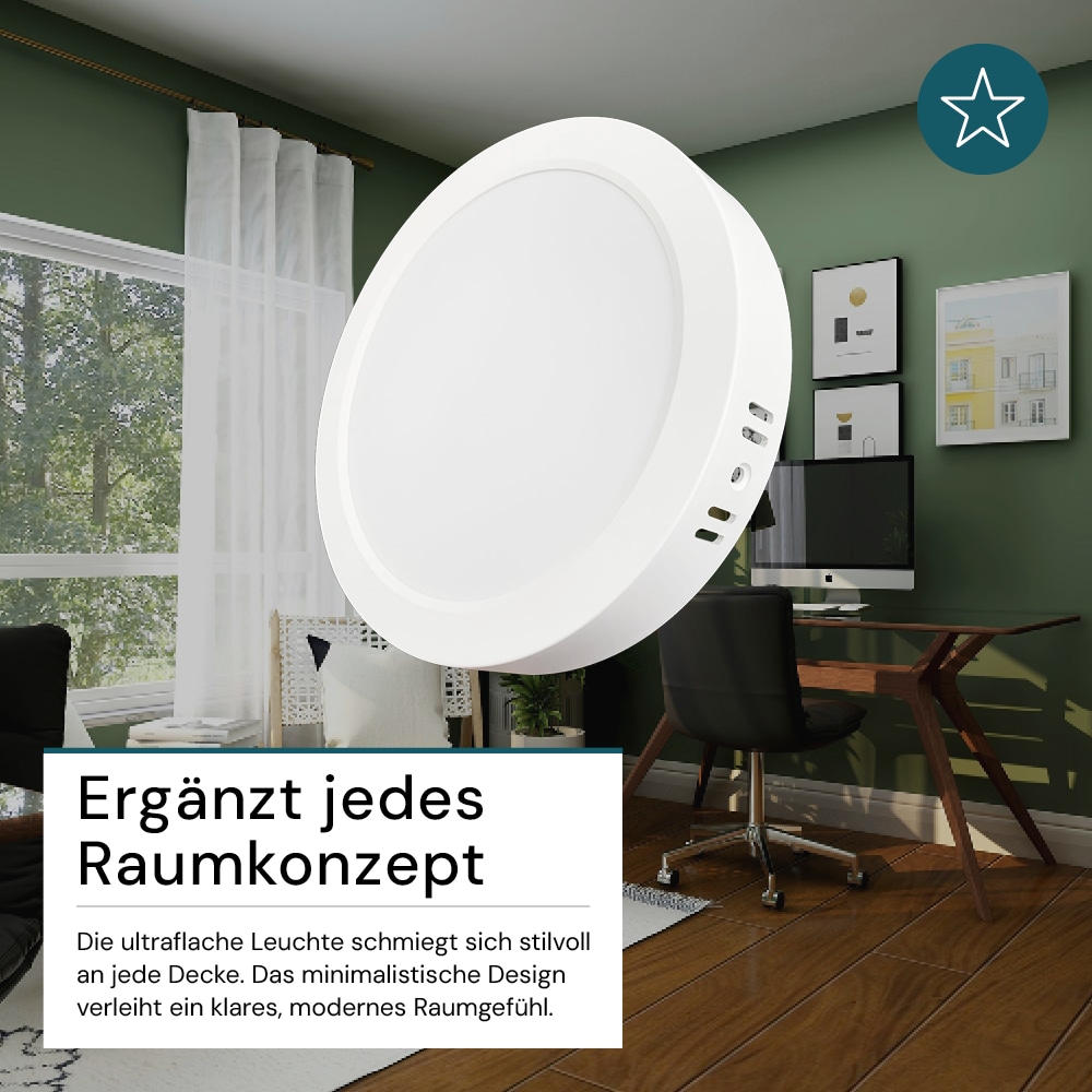 LUXULA LED-Deckenleuchte, 12W, EEK: F, 1200lm, CCT, IP44, rund, weiß