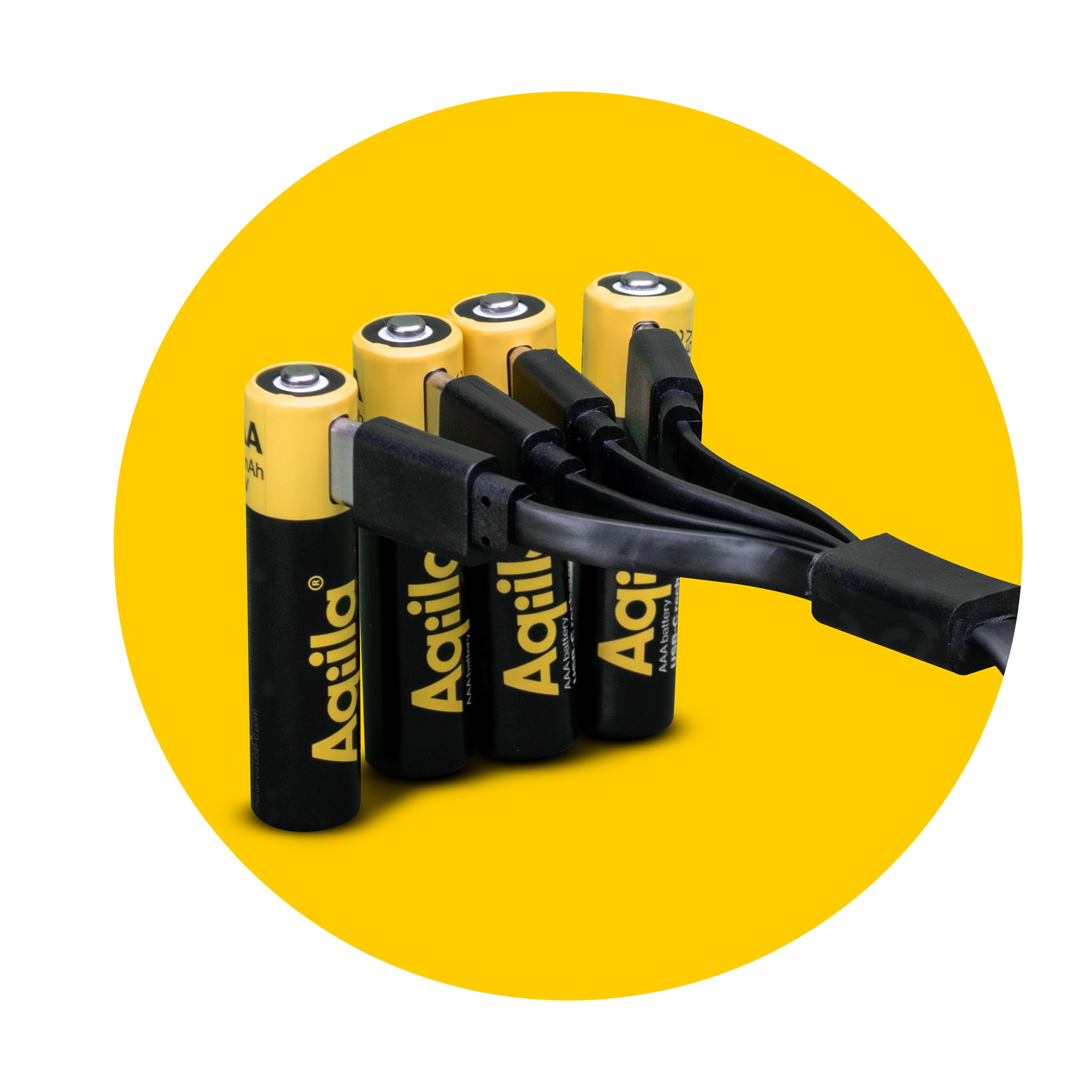 AQIILA Li-lon-Akku, AAA, USB-C, 1,5 V, 4er Pack Li-lon-Akku AQILLA, AAA, USB-C, 1,5 V, 4er Pack