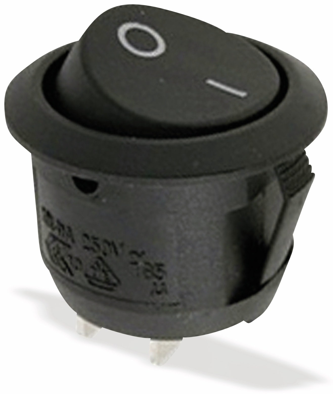 Wippenschalter 1xE/A 250V 10A sw, Ø 20,2mm Wippenschalter 1xE/A 250V 10A sw, Ø 20,2mm