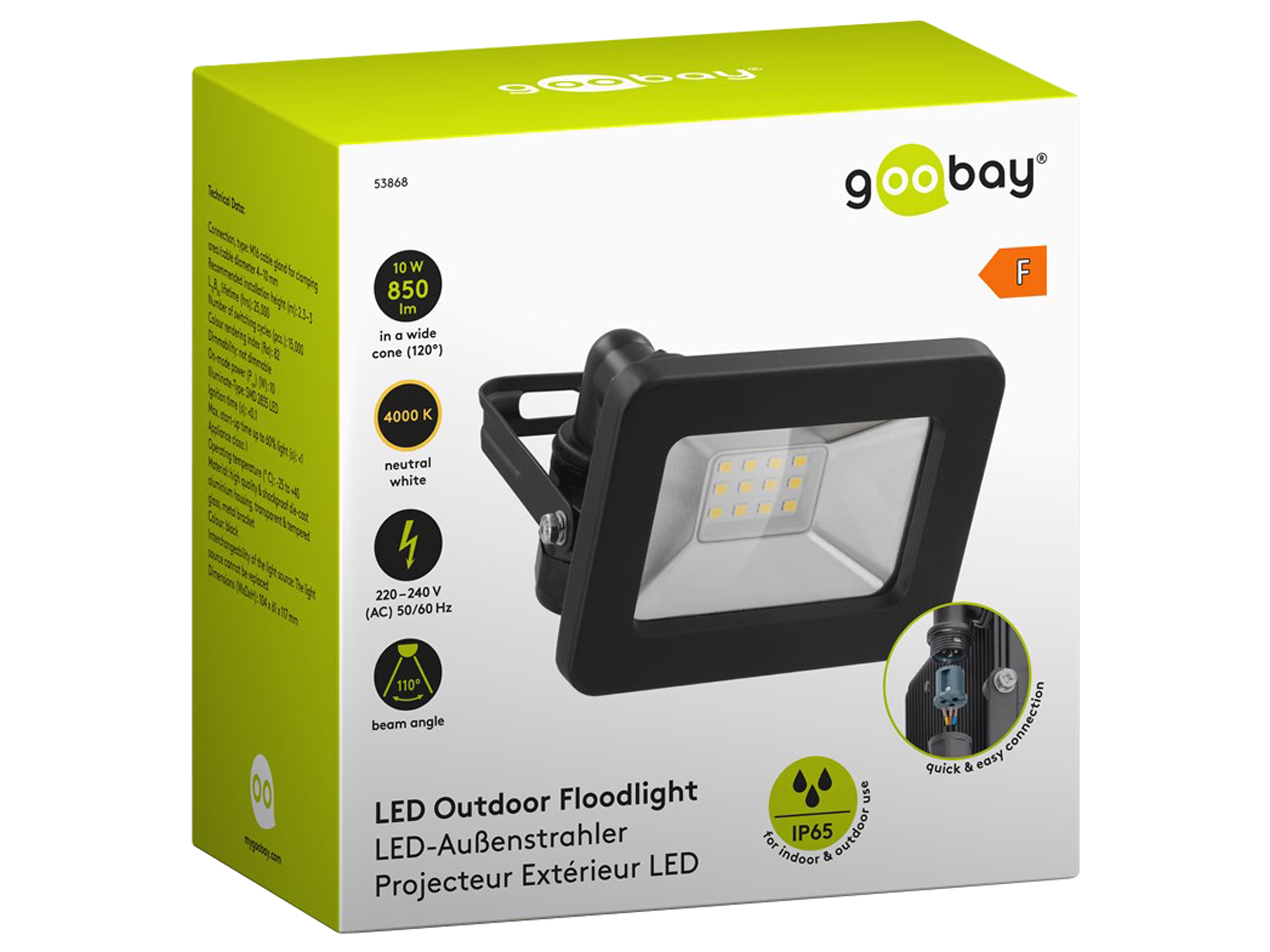 GOOBAY LED-Fluter, 10W, 850lm, 4000K, schwarz GOOBAY LED-Fluter, 10W, 850lm, 4000K, schwarz