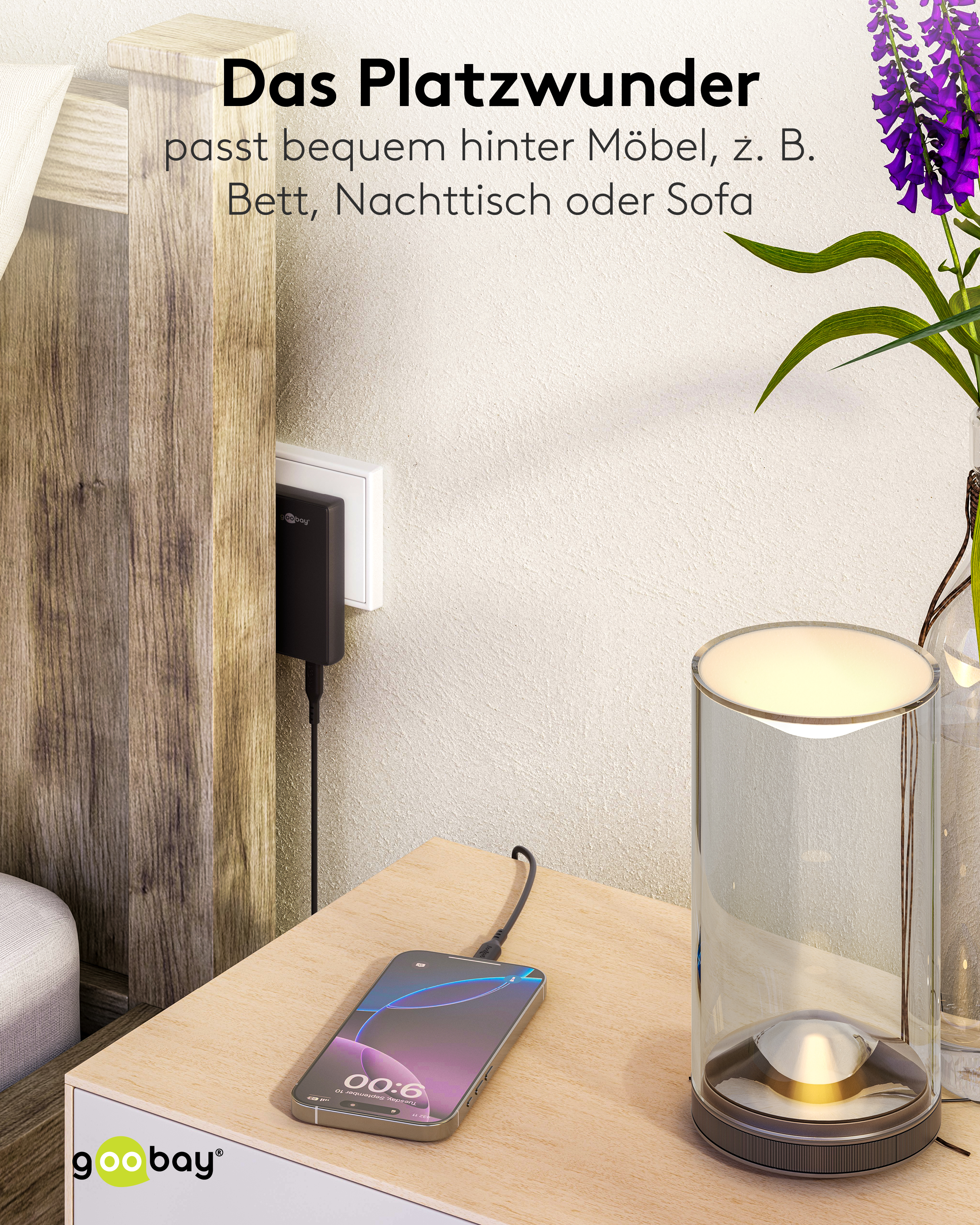 GOOBAY Dual-Schnelladegeräte, 45W, 2x USB-C, 90° abgewickelt, flach, schwarz GOOBAY Dual-Schnelladegeräte, 45W, 2x USB-C, 90° abgewickelt, flach, schwarz