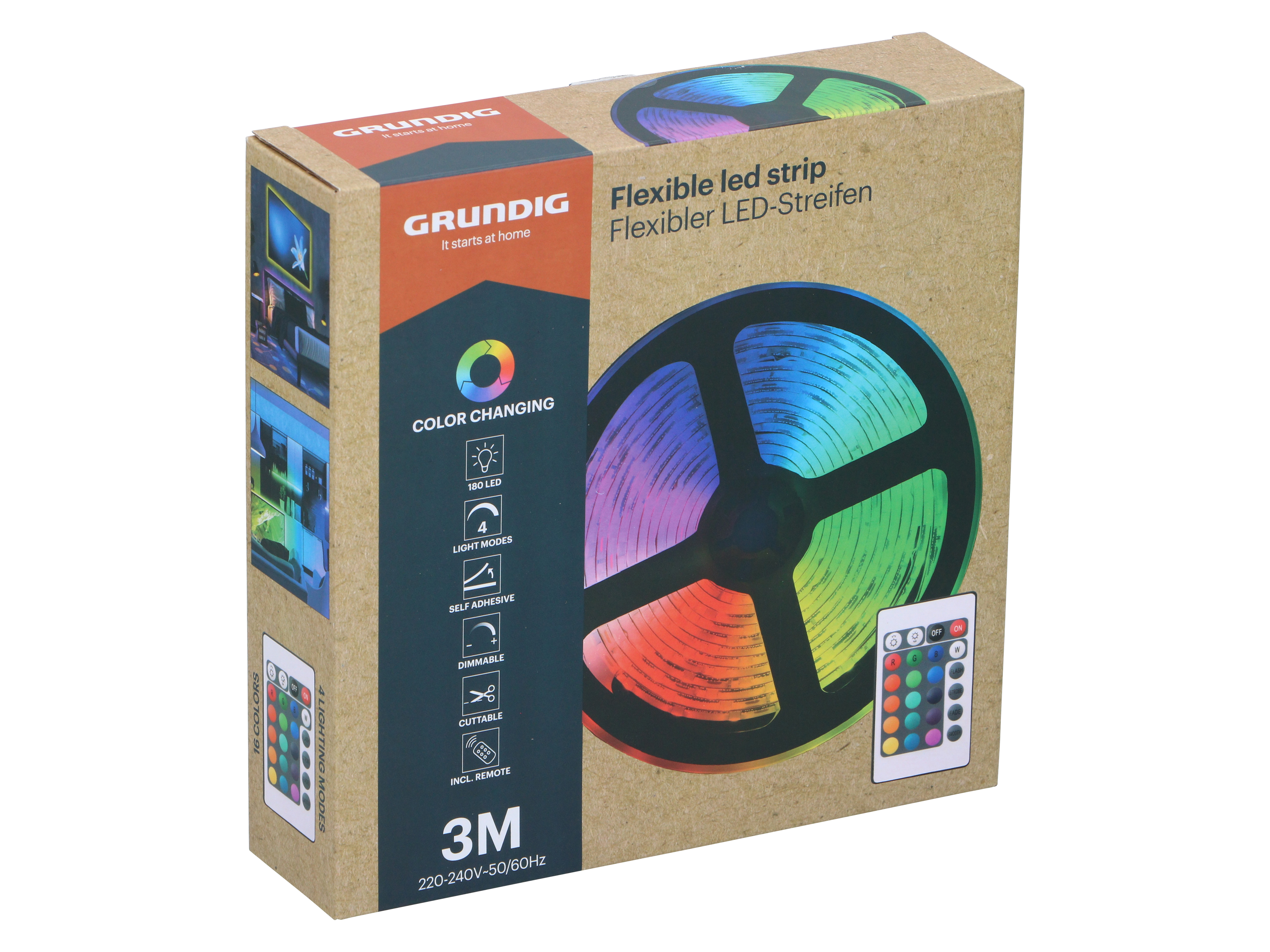 LED-Stripe, Grundig, 3m, 180 LED s RGB