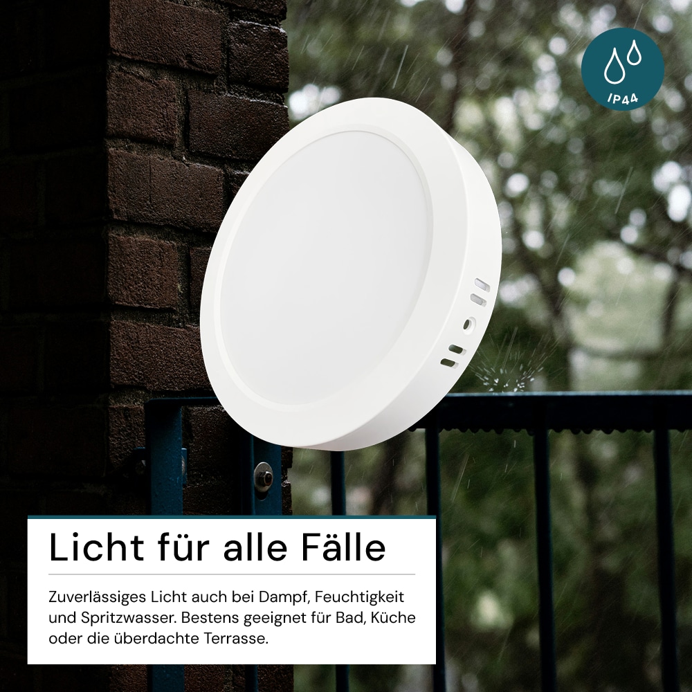 LUXULA LED-Deckenleuchte, 24W, EEK: F, 2400lm, CCT, IP44, rund, weiß LUXULA LED-Deckenleuchte, 24W, EEK: F, 2400lm, CCT, IP44, rund, weiß