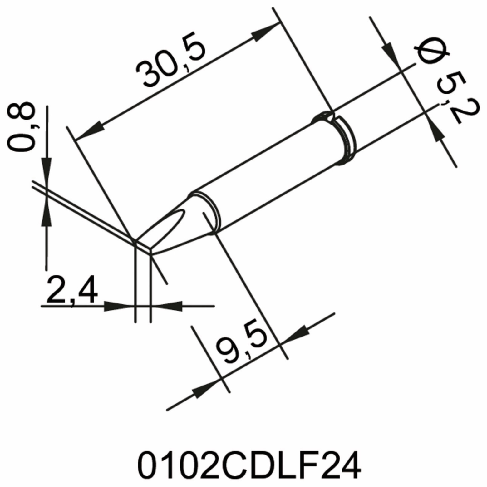ERSA Lötspitze, 0102CDLF24/SB, meißelförmig, 2,4 mm ERSA Lötspitze, 0102CDLF24/SB, meißelförmig, 2,4 mm