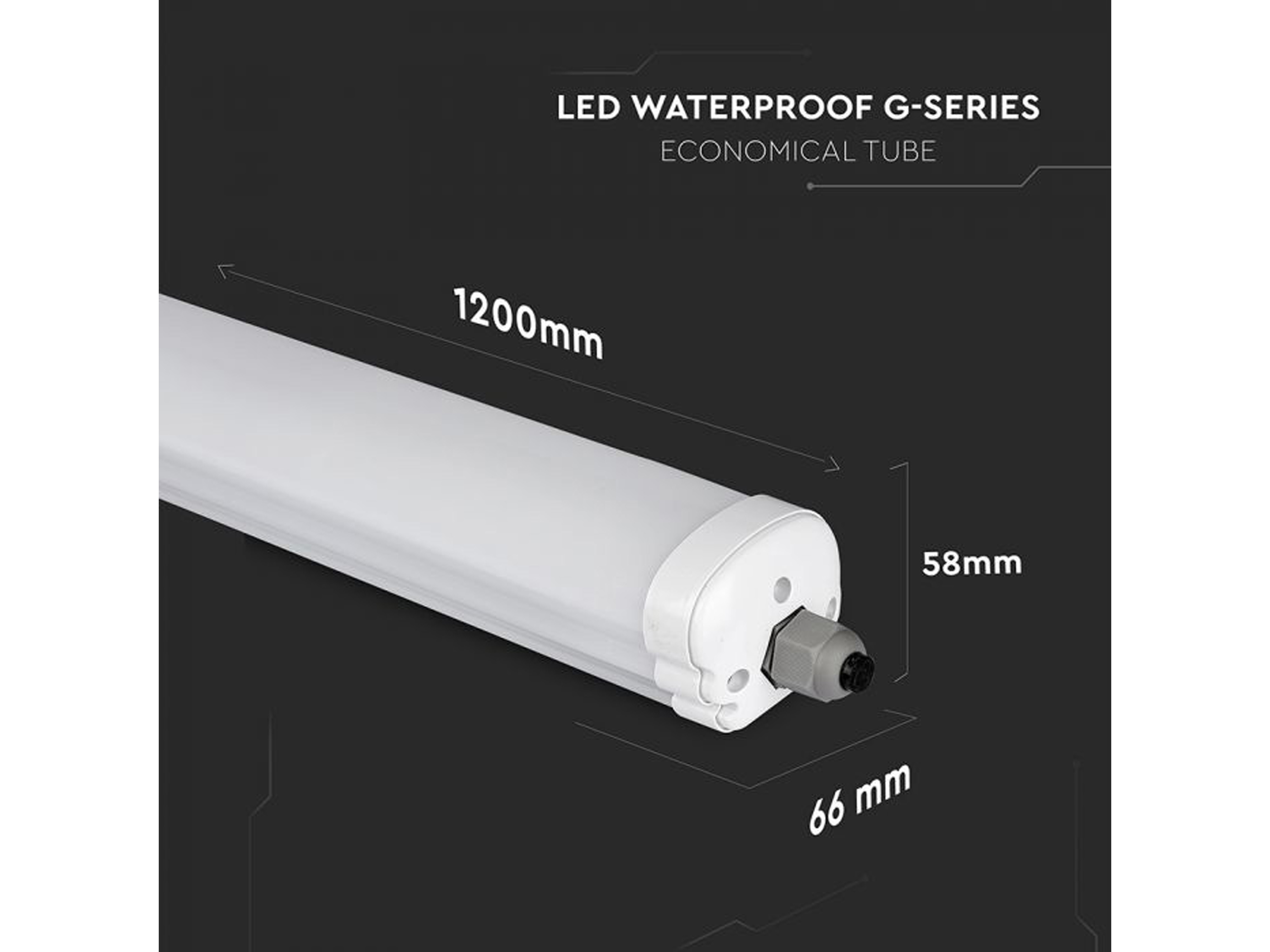 V-TAC LED-Feuchtraumleuchte VT-1249, 36W, 4000K, EEK: E, 4820lm, neutralweiß, IP65, 120 cm