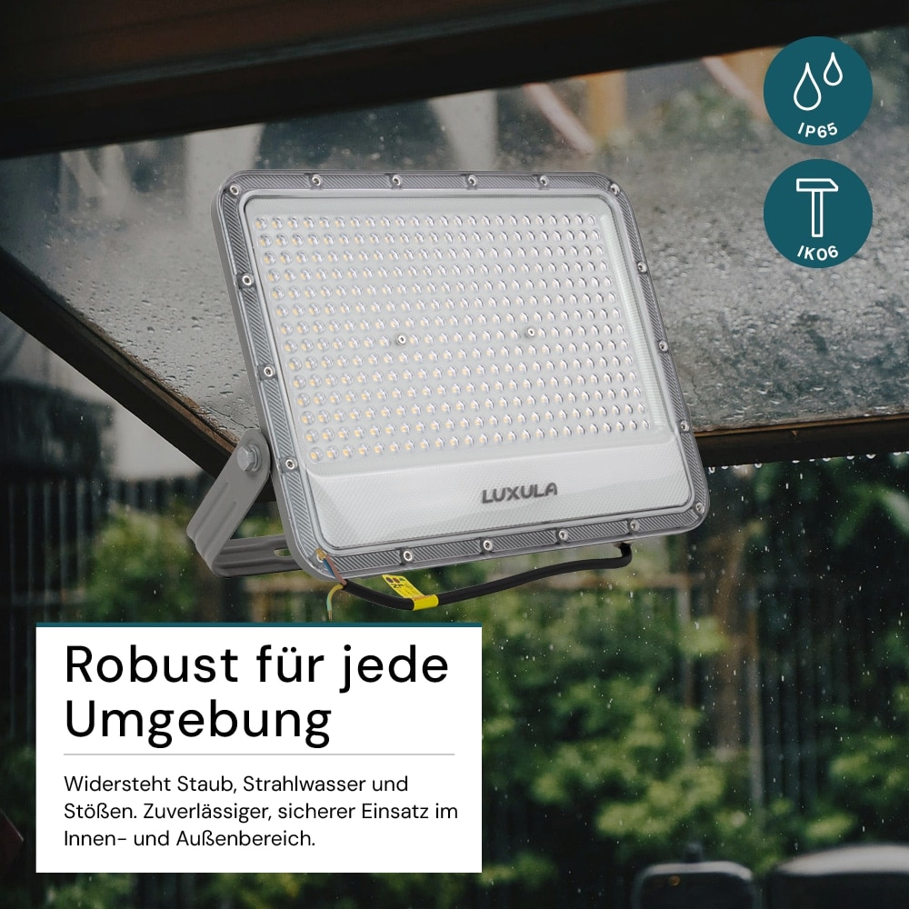 LUXULA LED-Fluter, EEK: E, 200W, 26000lm, 4000K, IP65, grau