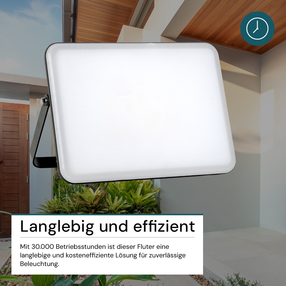 LUXULA LED-Fluter mit Schnellverbinder, EEK: F, 20W, 2000lm, 4000K, schwarz