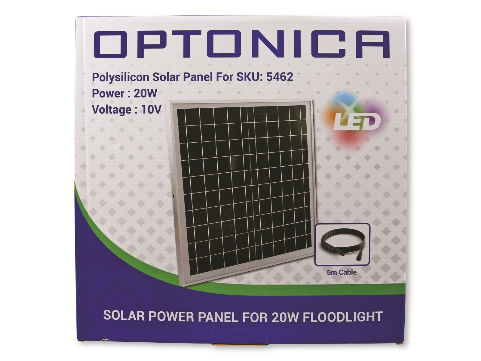 OPTONICA Solar LED-Fluter, 5462, 20W, 1800lm, 6000k OPTONICA Solar LED-Fluter, 5462, 20W, 1800lm, 6000k