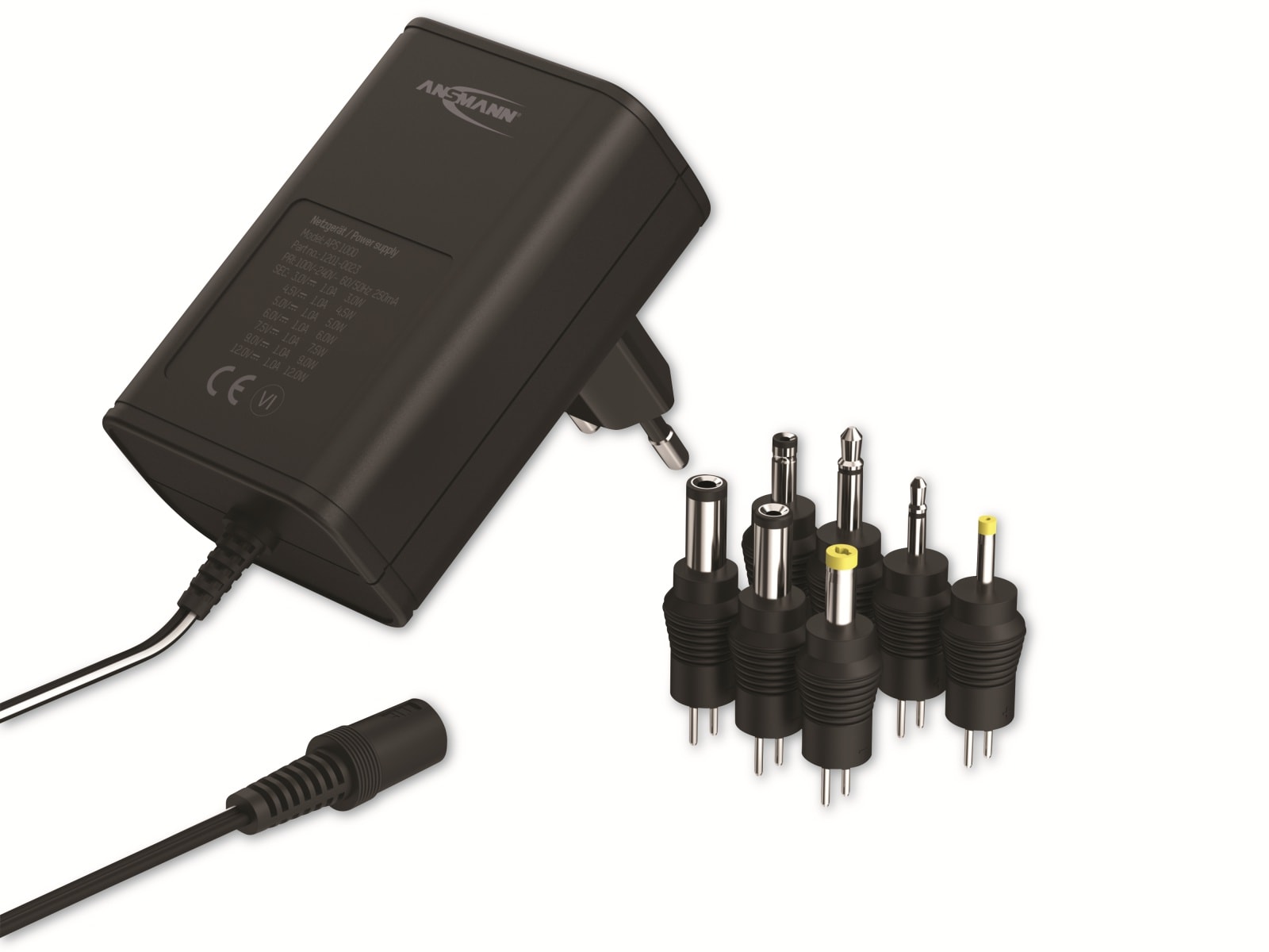 ANSMANN Universal-Netzteil APS 1000, 12W, Ladestrom max. 1A, 3-12V- ANSMANN Universal-Netzteil APS 1000, 12W, Ladestrom max. 1A, 3-12V-