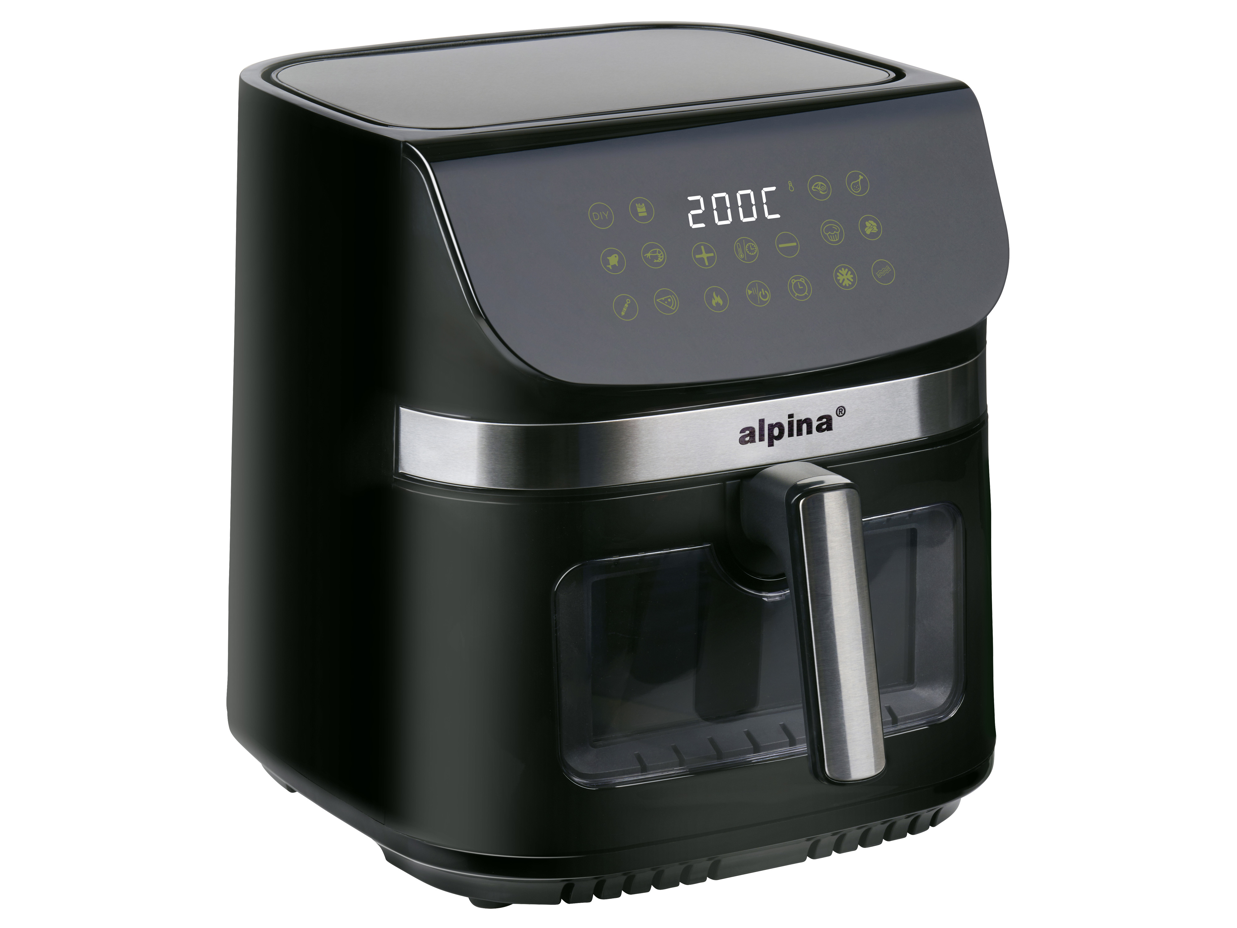 ALPINA Heißluftfritteuse XXL, 9L, 1800W, Timer, 80...200°C, Digitalanzeige ALPINA Heißluftfritteuse XXL, 9L, 1800W, Timer, 80...200°C, Digitalanzeige