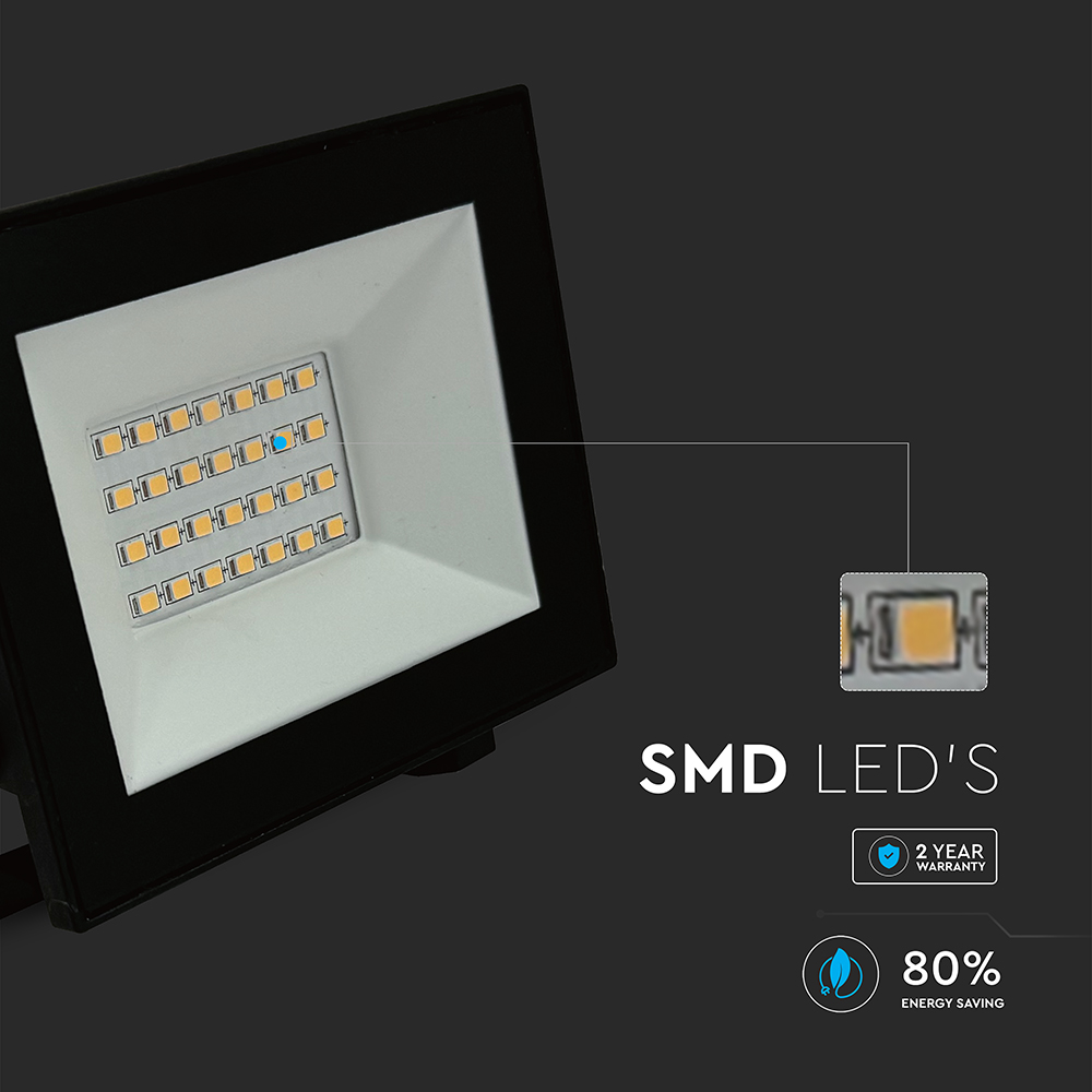 V-TAC LED-Fluter, VT-44022, 20 W, 6500K, EEK: F, 1510 lm, kaltweiß, IP65, schwarz