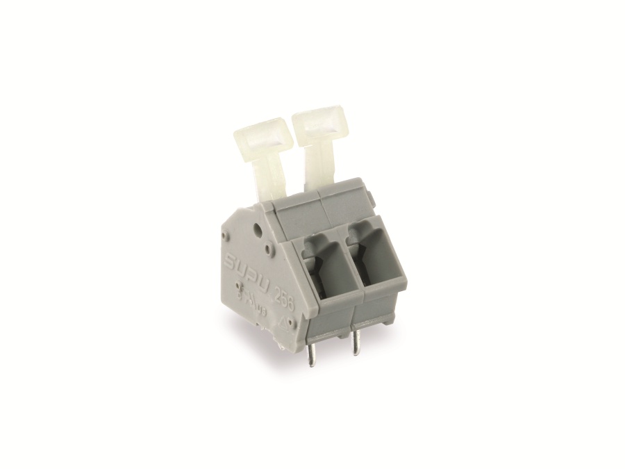 Leiterplattenklemme SUPU 256302, 2-polig, RM 5, 16 A/250 V Leiterplattenklemme SUPU 256302, 2-polig, RM 5, 16 A/250 V