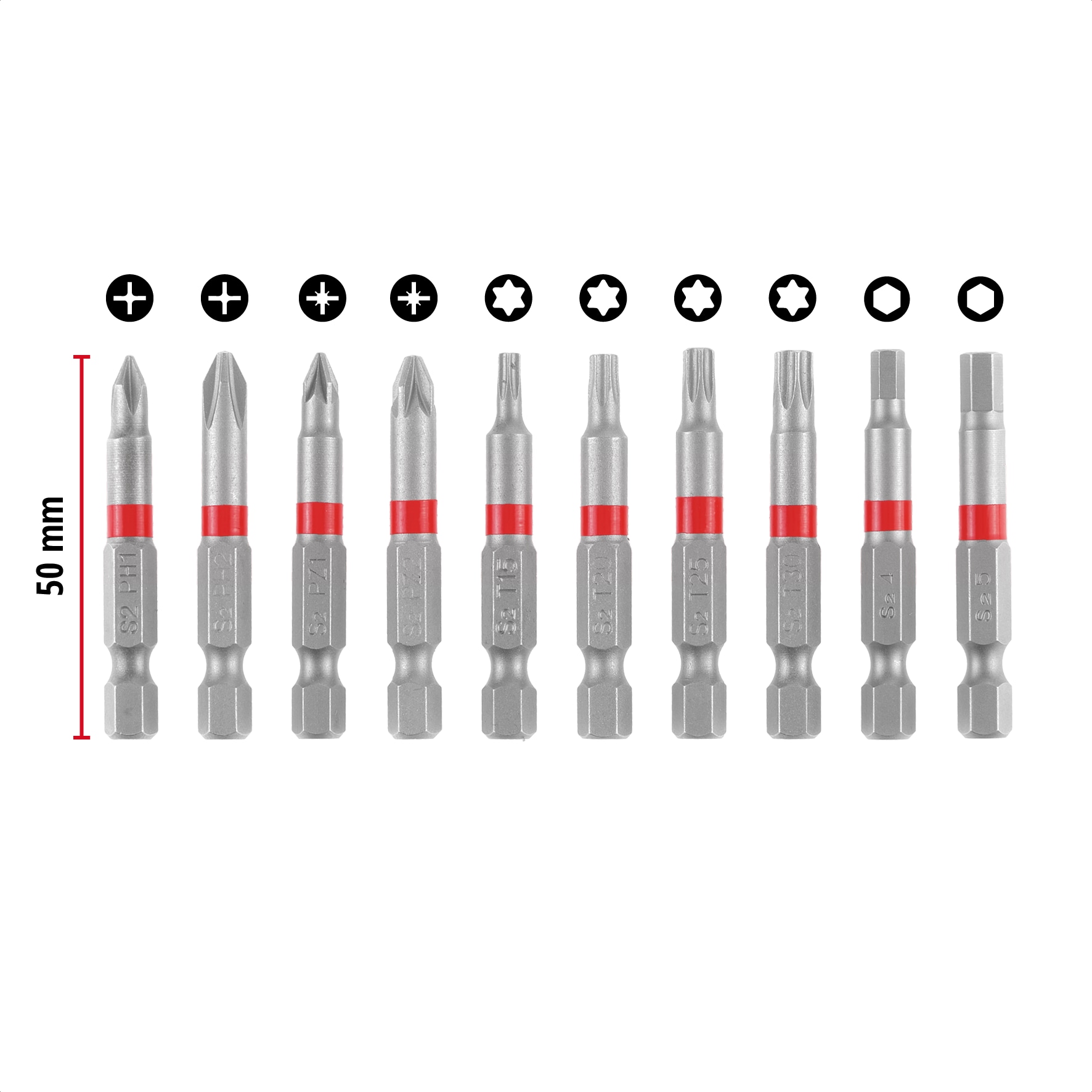 EINHELL Bit-Set, 118623, Karabiner, 10-teilig