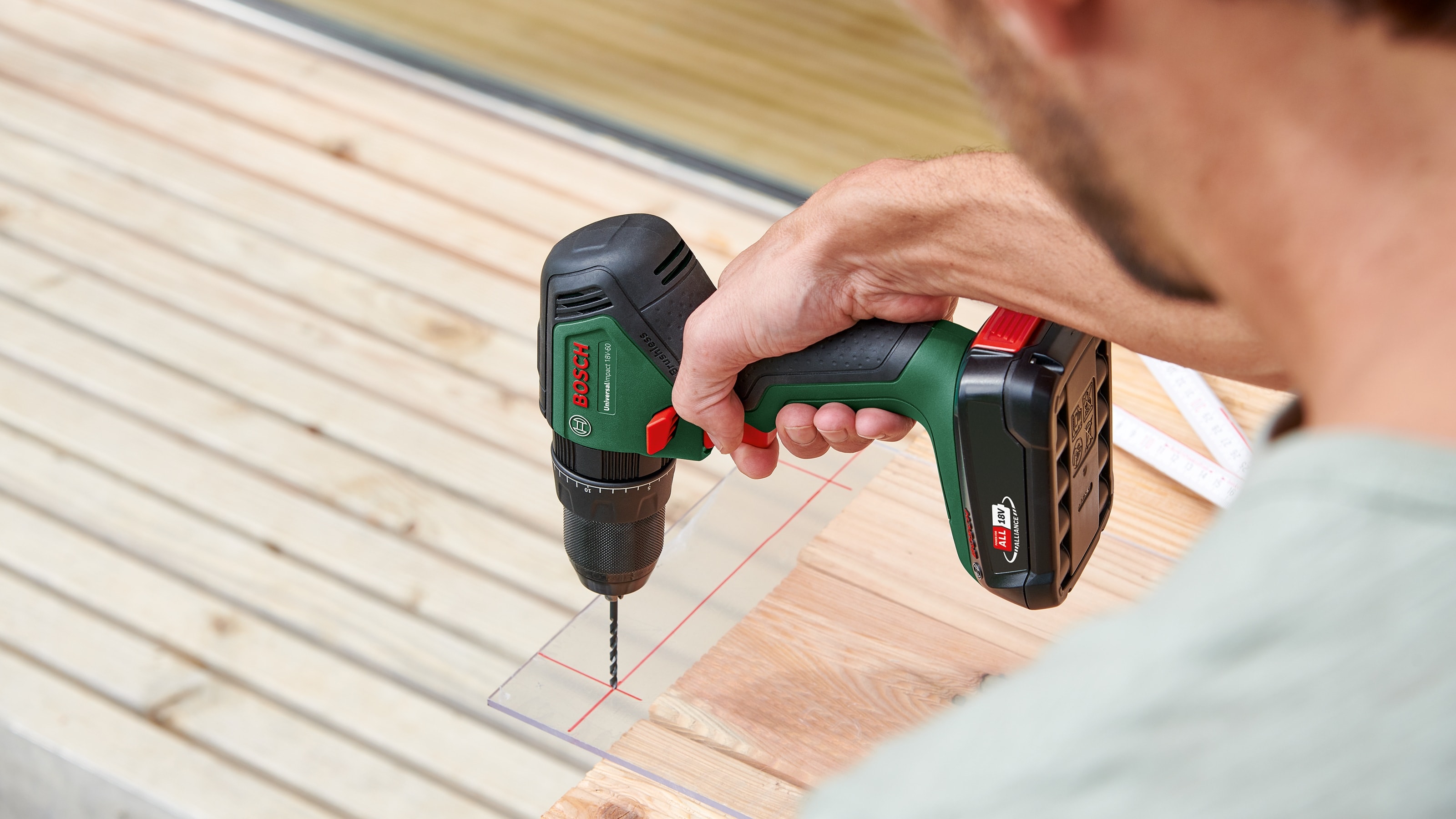 BOSCH Akku-Schlagbohrschrauber UniversalImpact 18V-60 06039D7100, 2-Gang, ohne Akku