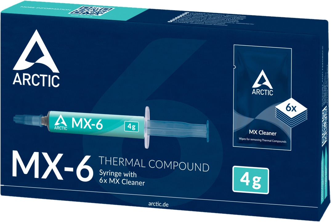 ARCTIC Wärmeleitpaste MX-6 4g + 6x MX Cleaner ARCTIC Wärmeleitpaste MX-6 4g + 6x MX Cleaner