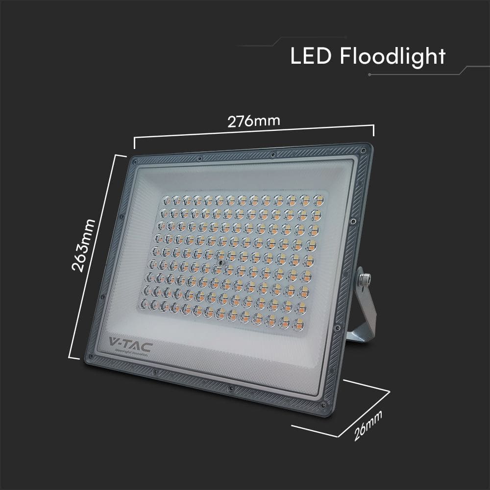 V-TAC LED-Fluter, VT-44050, EEK: F, 100 W, 8150 lm, CCT, IP65, grau V-TAC LED-Fluter, VT-44050, EEK: F, 100 W, 8150 lm, CCT, IP65, grau