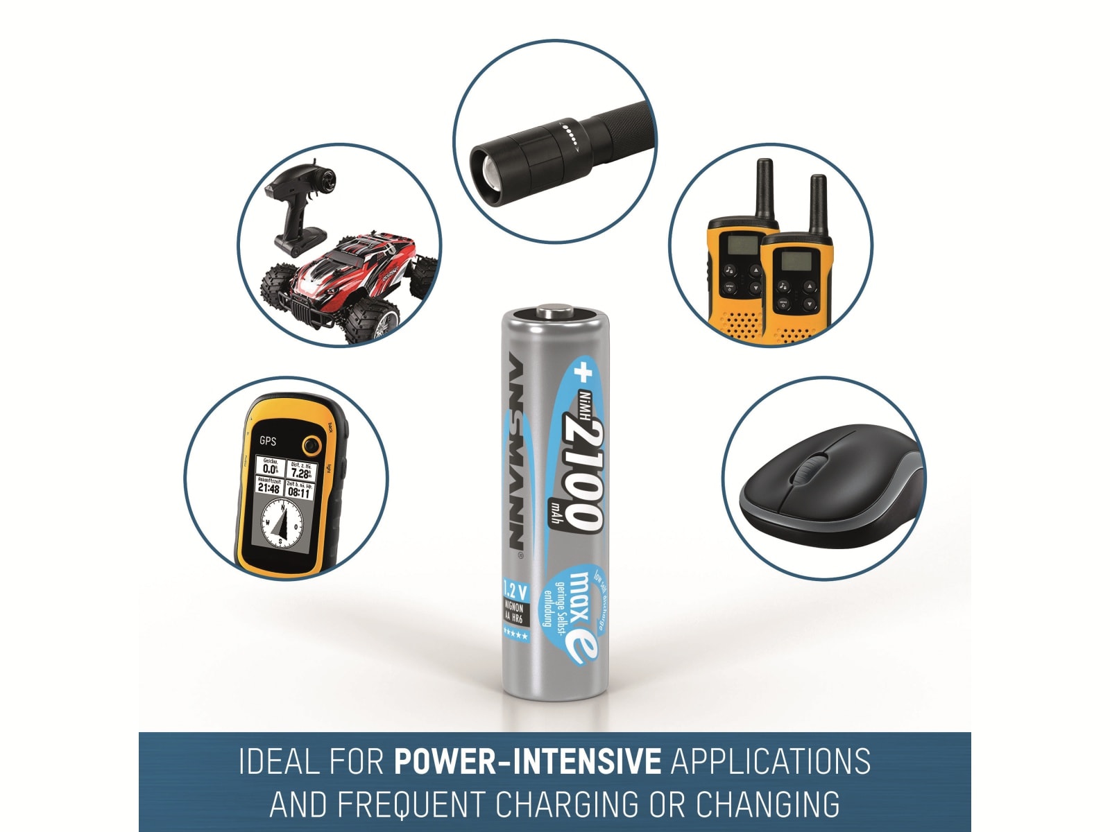 ANSMANN NiMH-Mignon-Akku maxE, 2100 mAh, 1,2V-, 8 Stück ANSMANN NiMH-Mignon-Akku maxE, 2100 mAh, 1,2V-, 8 Stück