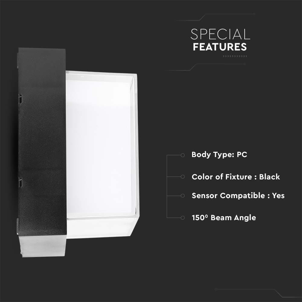 V-TAC LED-Wandleuchte VT-828, EEK: F, 12 W, 1280 lm, 4000 K, schwarz V-TAC LED-Wandleuchte VT-828, EEK: F, 12 W, 1280 lm, 4000 K, schwarz
