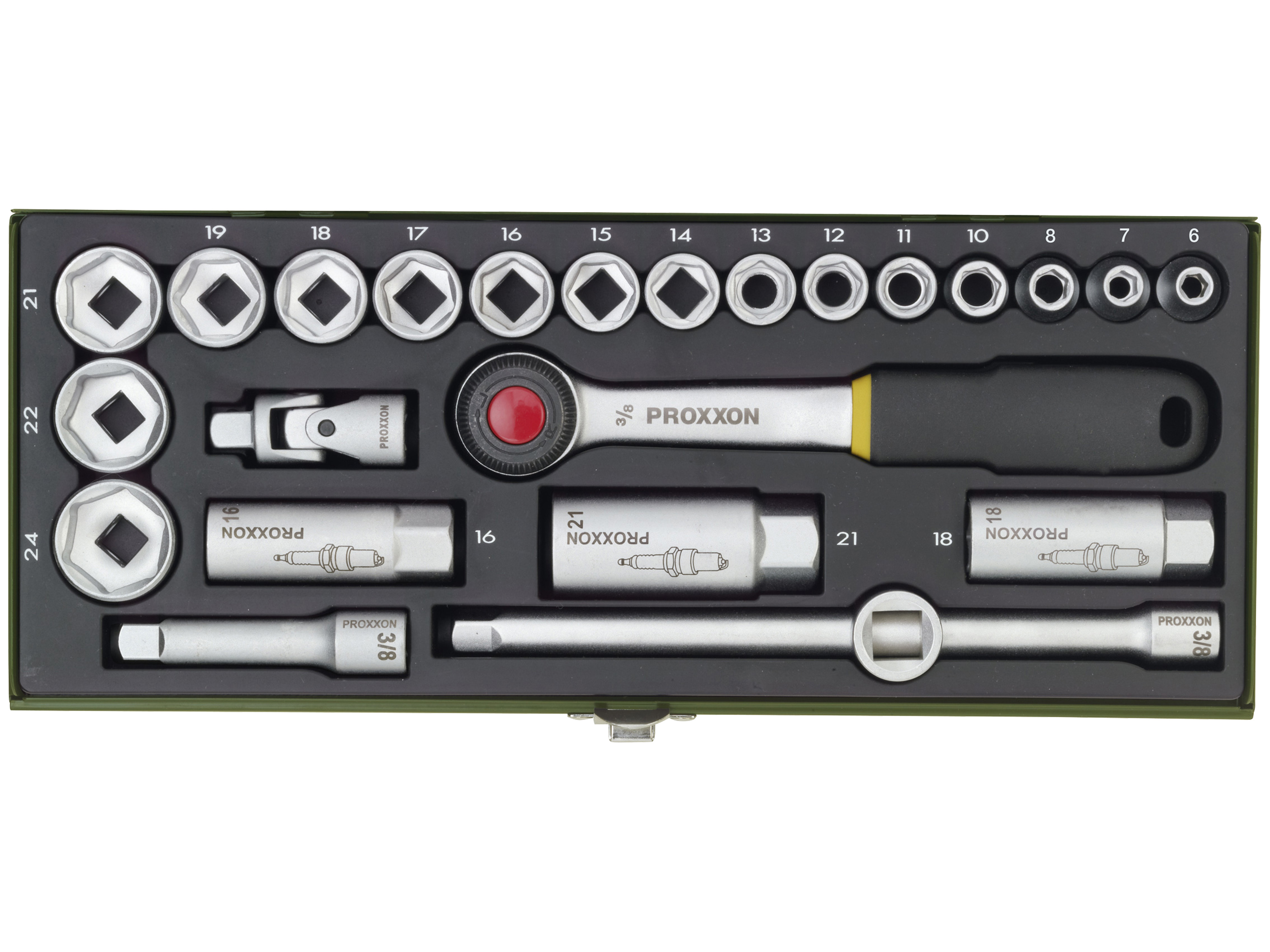 PROXXON Steckschlüsselsatz, 23110, 3/8", 24-teilig PROXXON Steckschlüsselsatz, 23110, 3/8", 24-teilig