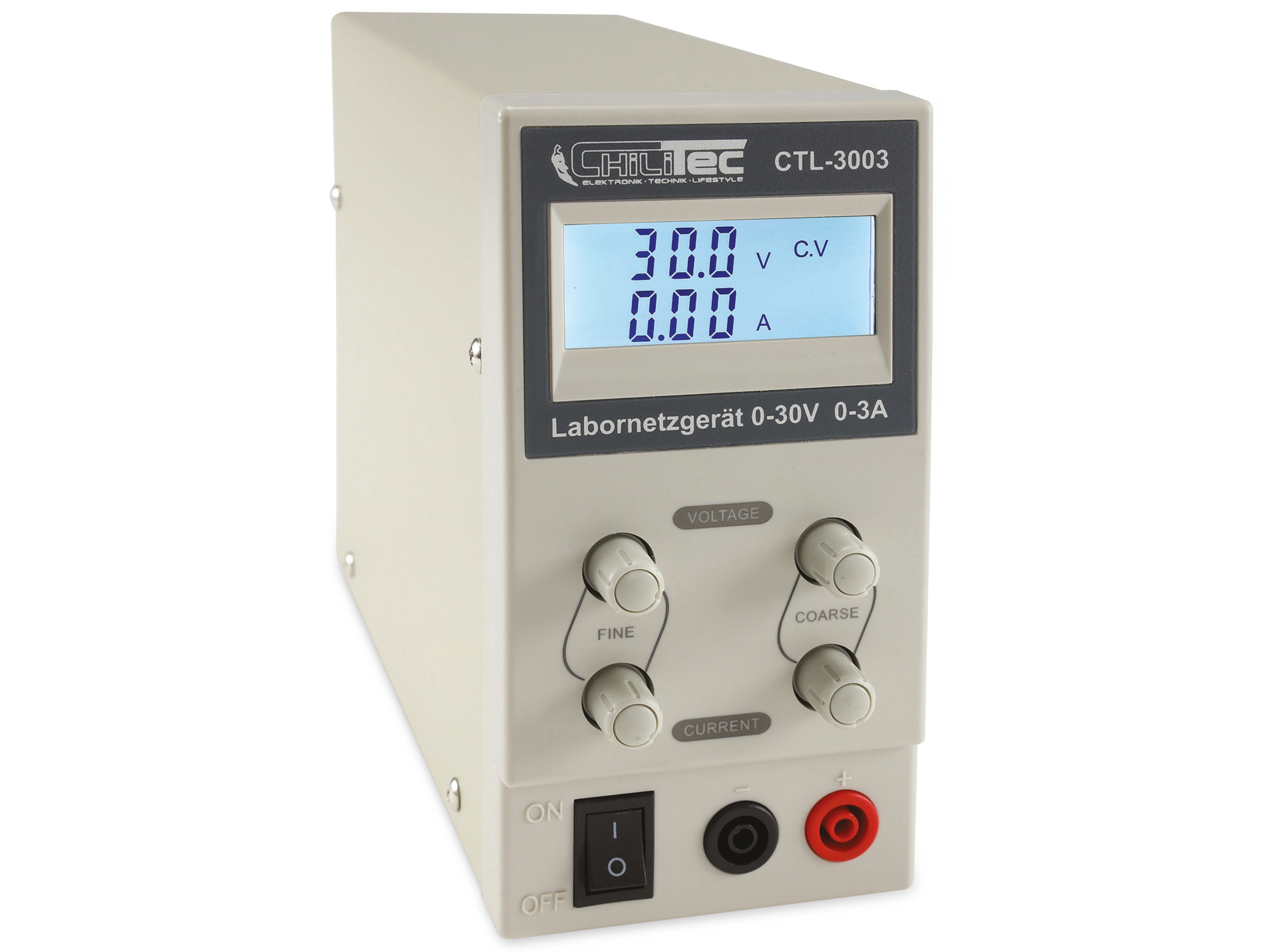 CHILITEC Regelbares Labornetzgerät CTL-3003, 0...30 V / 0...3 A, LCD CHILITEC Regelbares Labornetzgerät CTL-3003, 0...30 V / 0...3 A, LCD