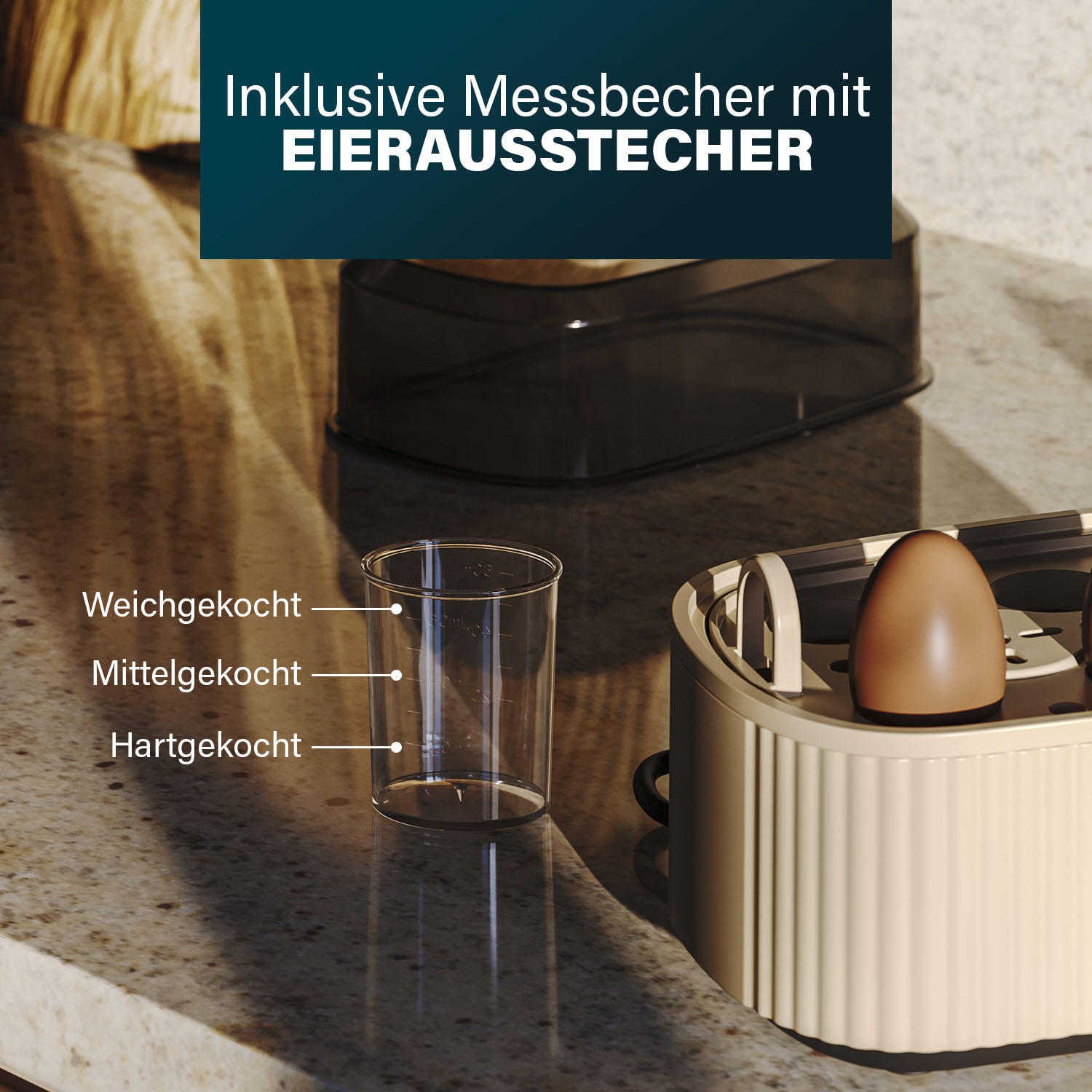 PRINCESS Eierkocher Wave, 6 Eier, inklusive Messbecher, 300W, beige PRINCESS Eierkocher Wave, 6 Eier, inklusive Messbecher, 300W, beige
