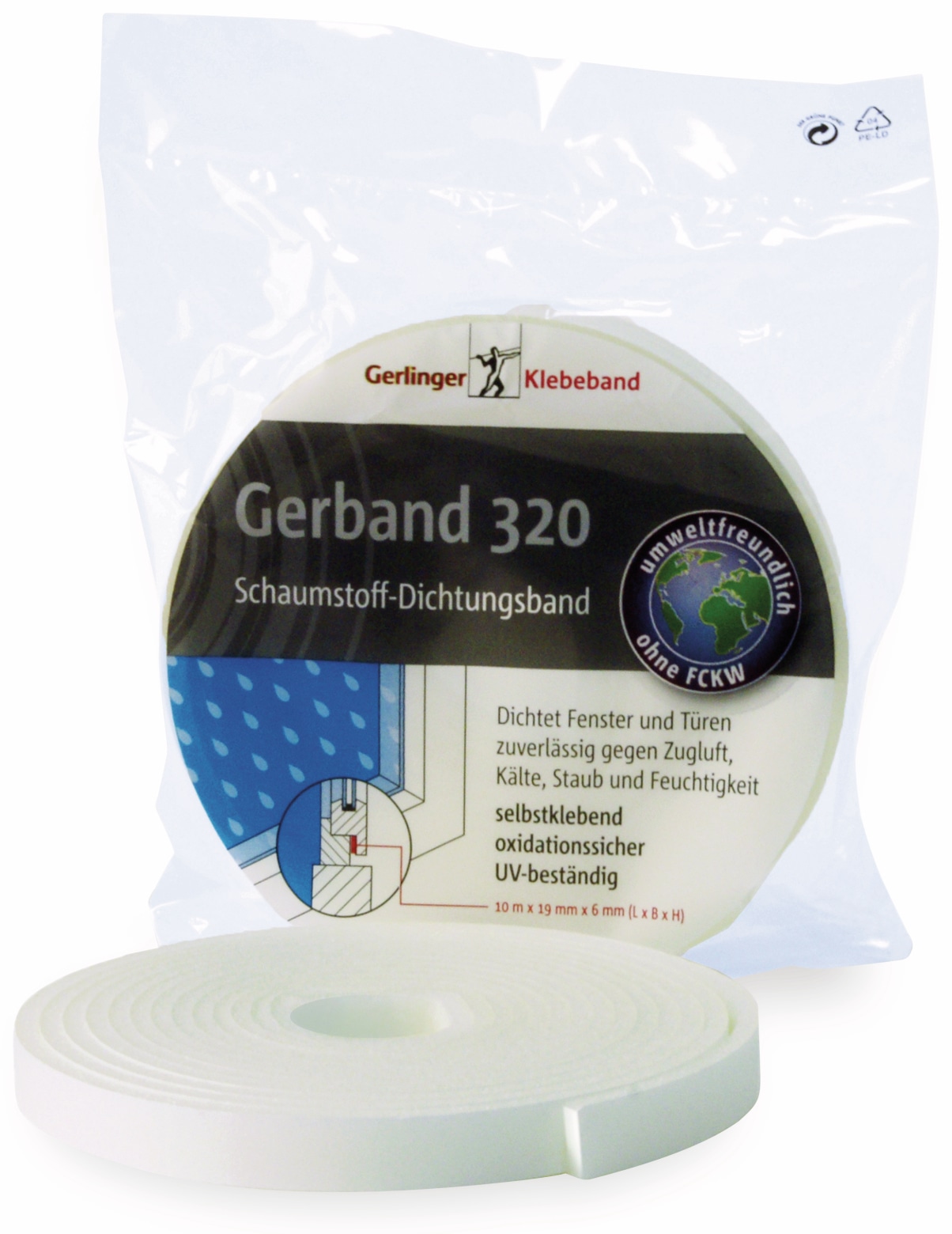 GERBAND PUR-Schaum Dichtungsband 320, 9 mm x 10 m, weiß GERBAND PUR-Schaum Dichtungsband 320, 9 mm x 10 m, weiß